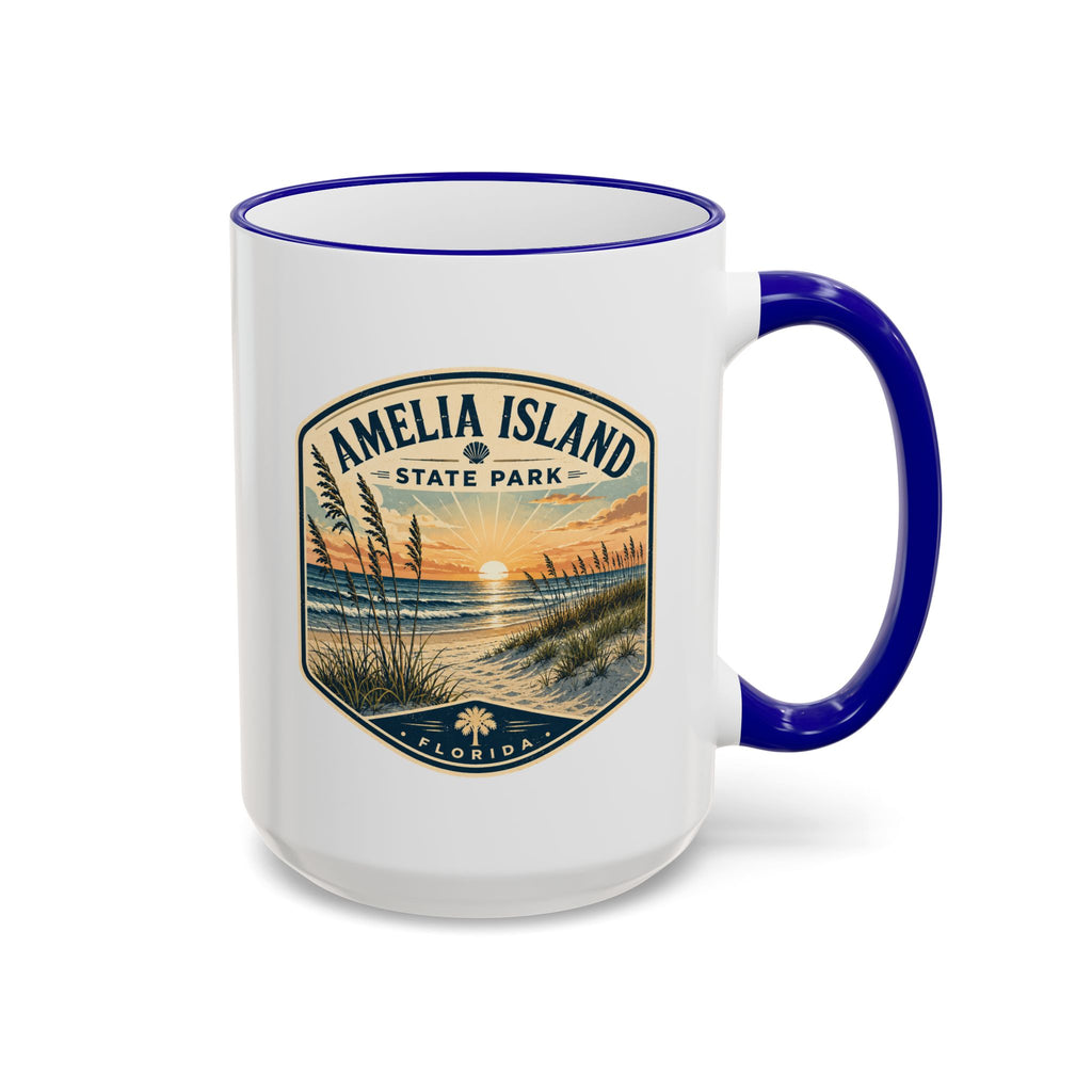 Amelia Island Vintage Mug — Accent Rim & Handle 11oz/15oz
