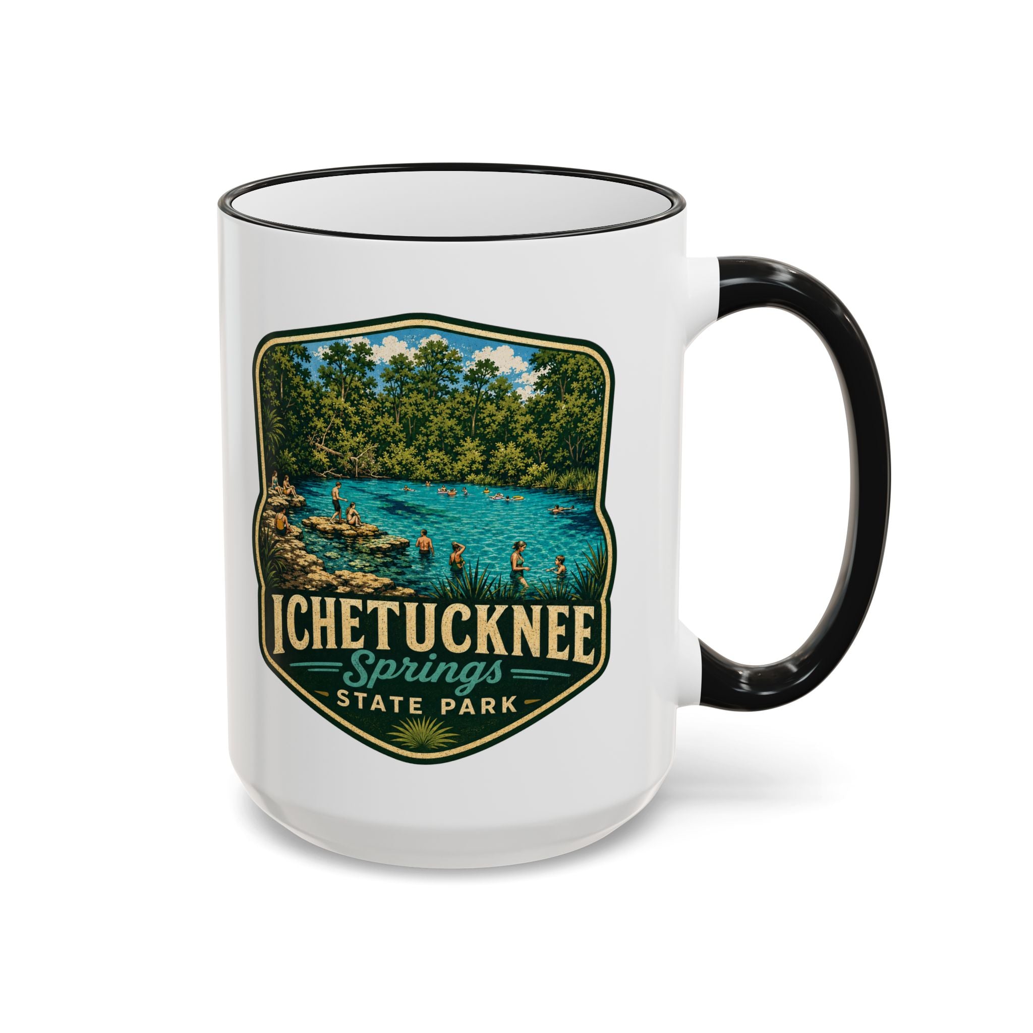 Ichetucknee Springs Vintage Mug — Accent Rim & Handle 11oz/15oz