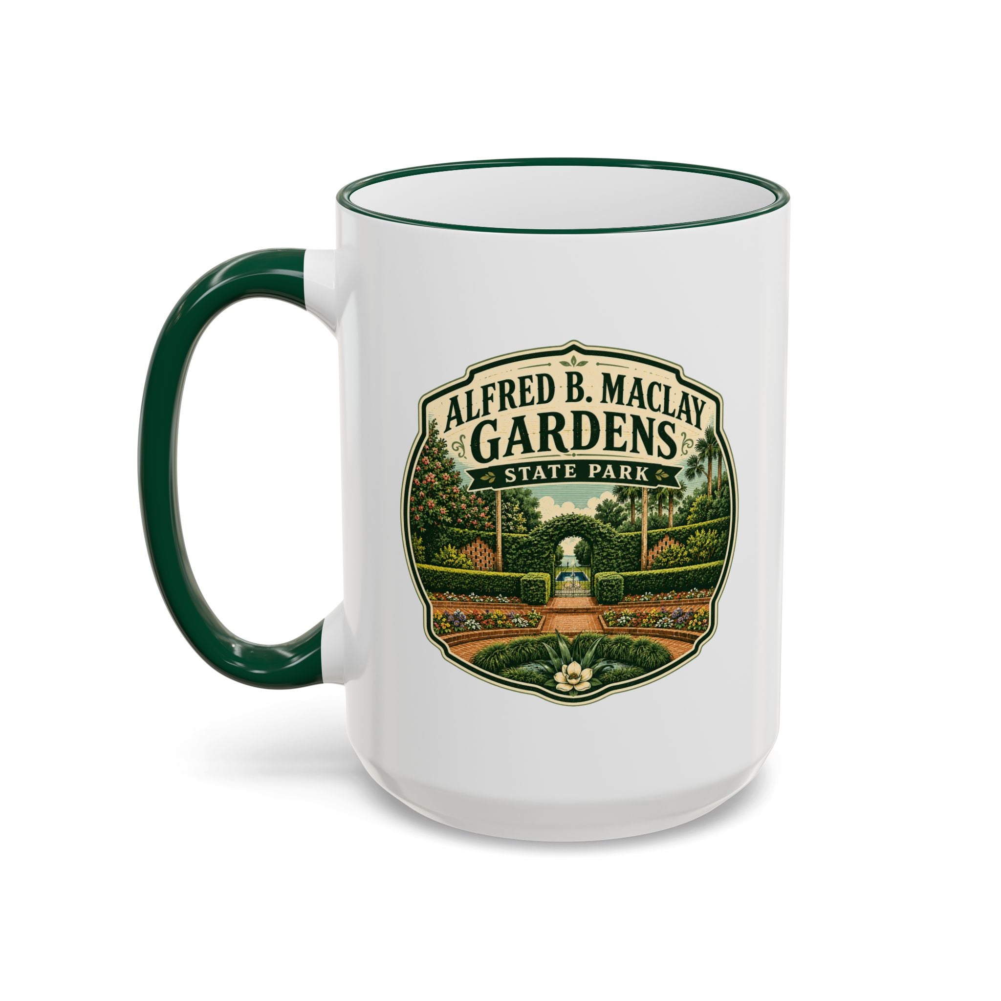 Maclay Gardens Vintage Mug — Accent Rim & Handle 11oz/15oz