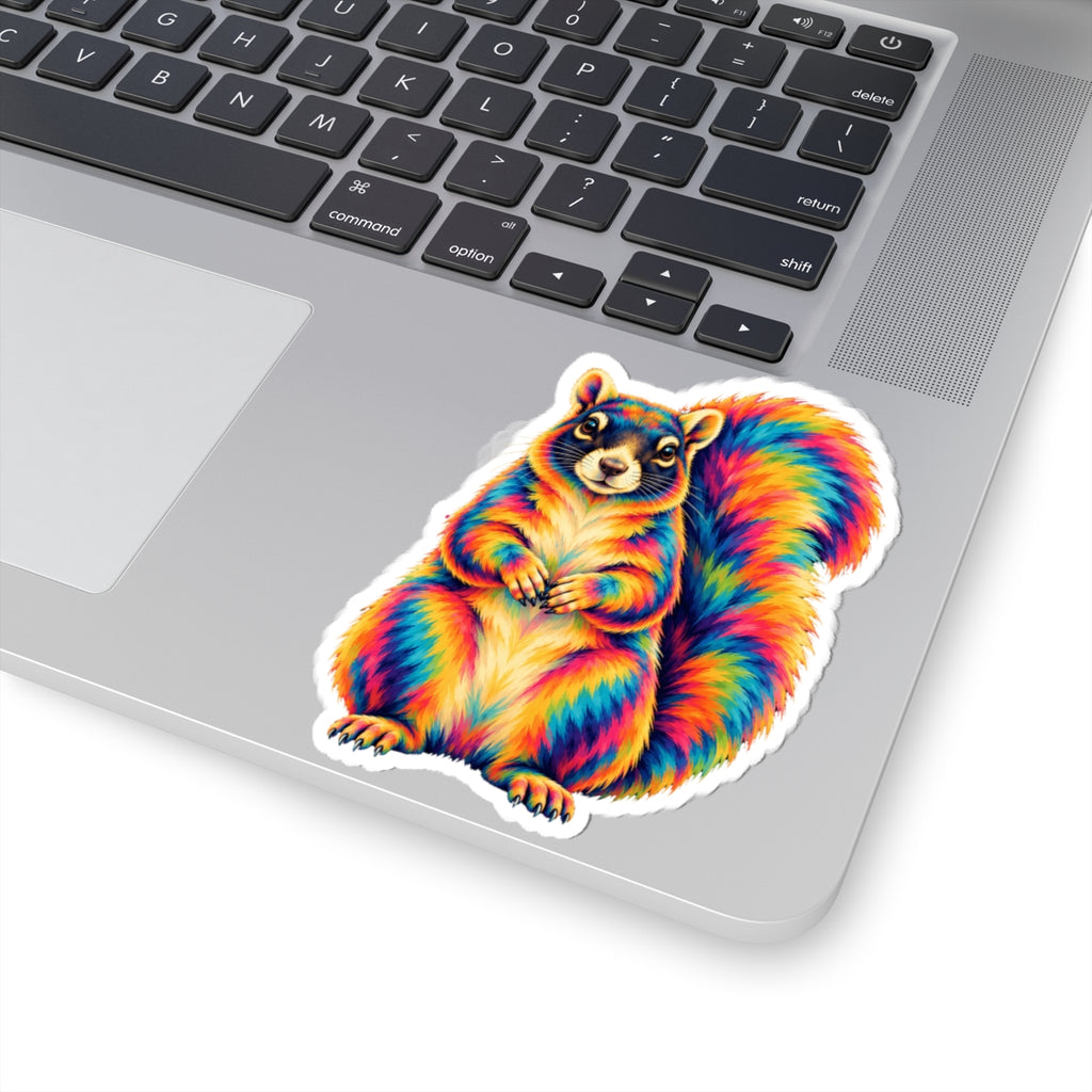 Rainbow Psychedelic Squirrel Sticker