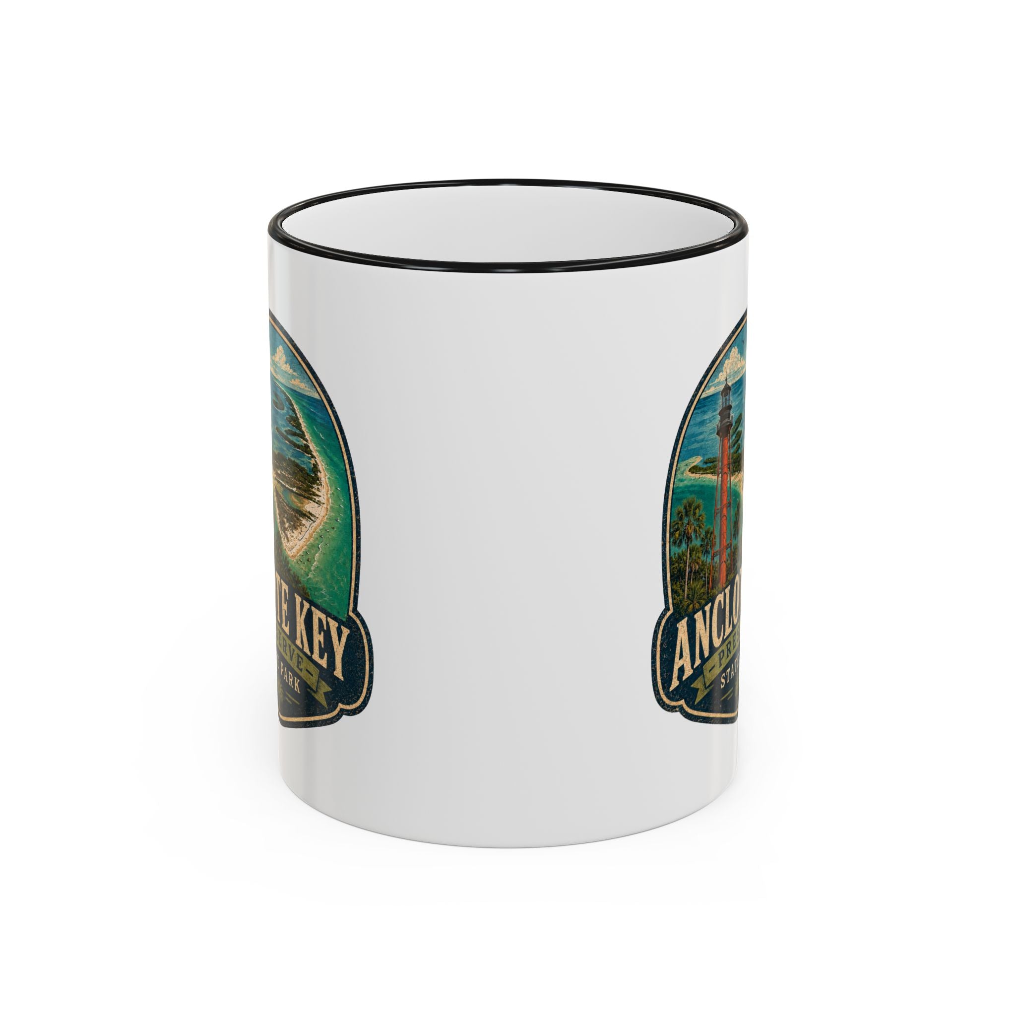 Anclote Key Vintage Mug — Accent Rim & Handle 11oz/15oz