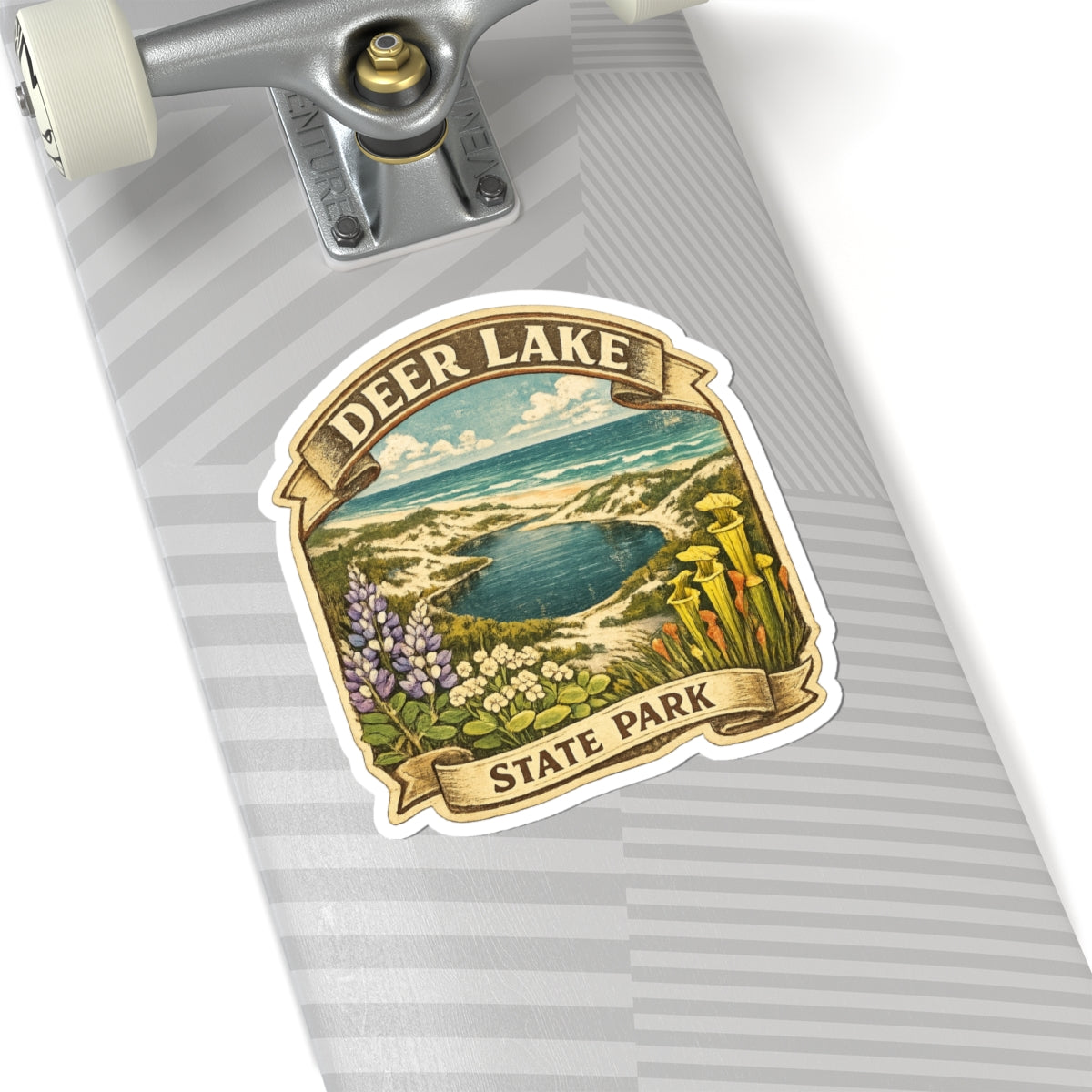 Deer Lake State Park Vintage Landscape Sticker — Kiss-Cut Outdoor Decal