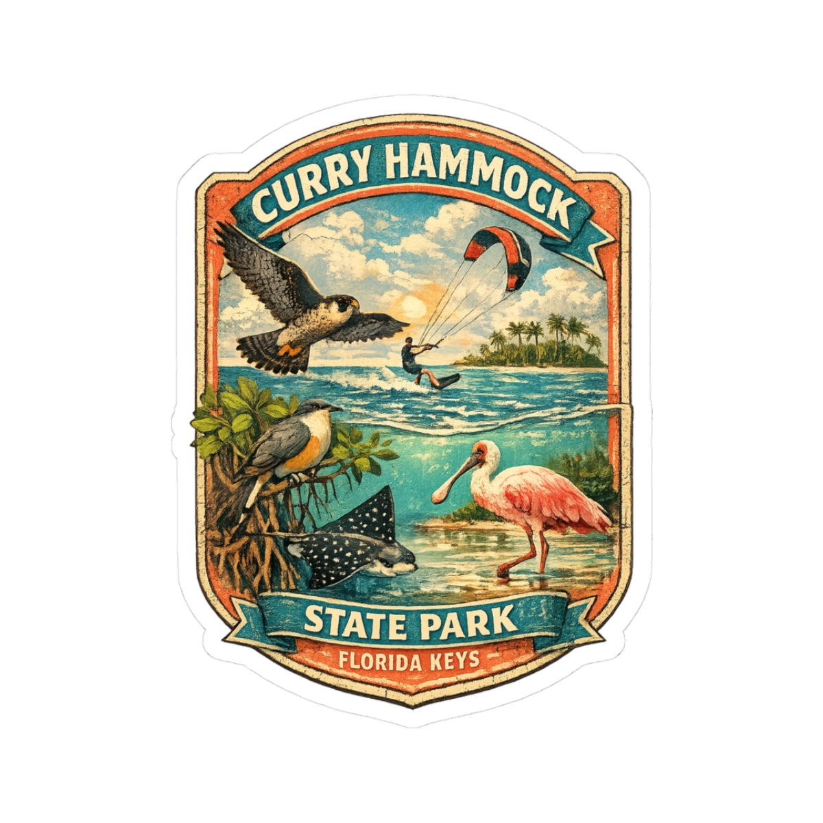 Curry Hammock State Park Sticker — Florida Keys Wildlife Vintage Travel Decal