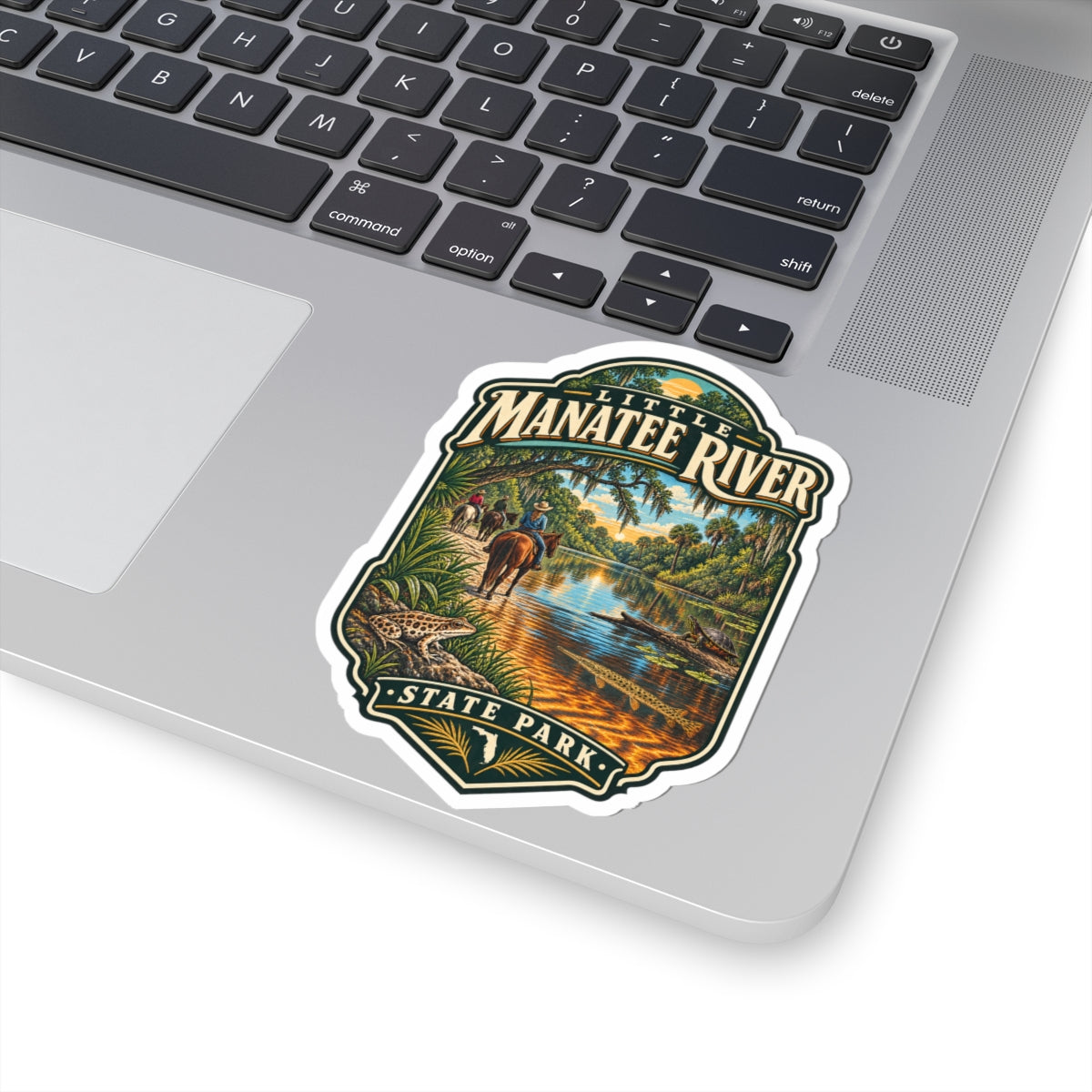 Little Manatee River State Park Scenic Sticker — Vintage River Landscape Kiss-Cut Decal
