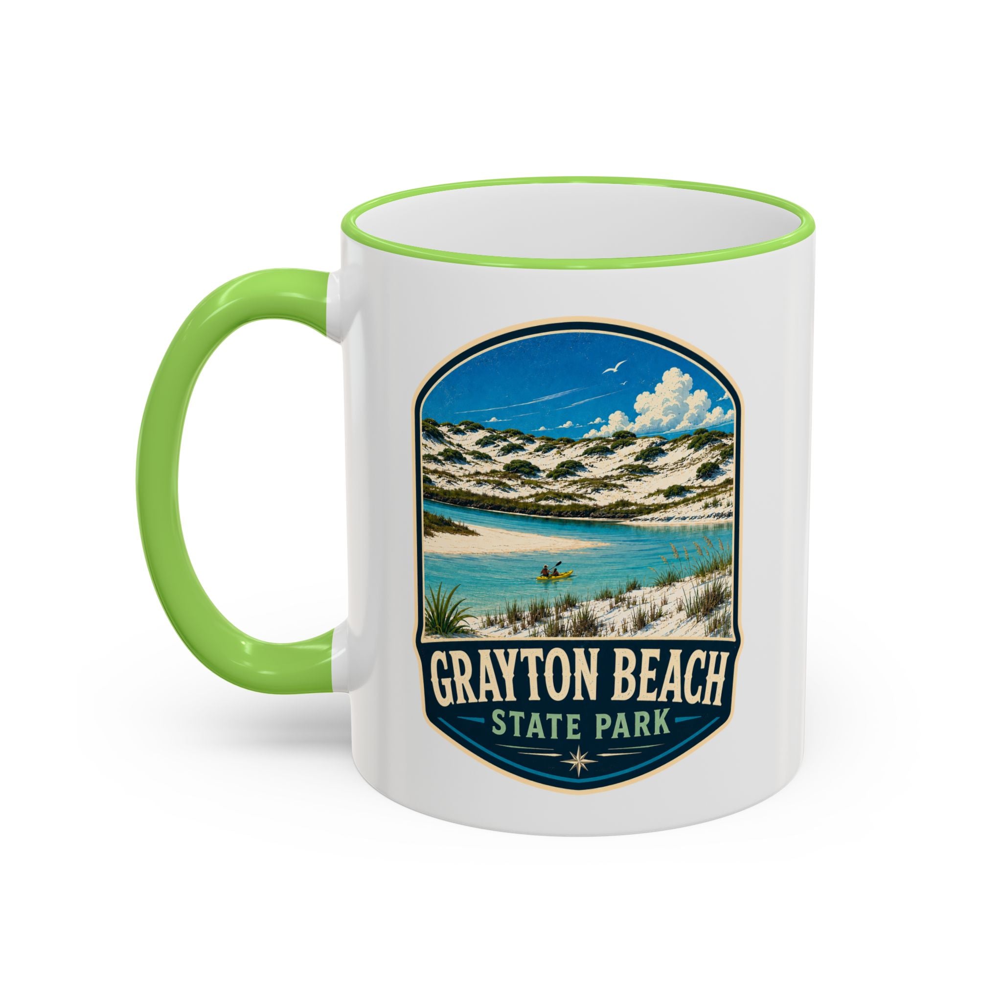 Grayton Beach Vintage Mug — Accent Rim & Handle 11oz/15oz