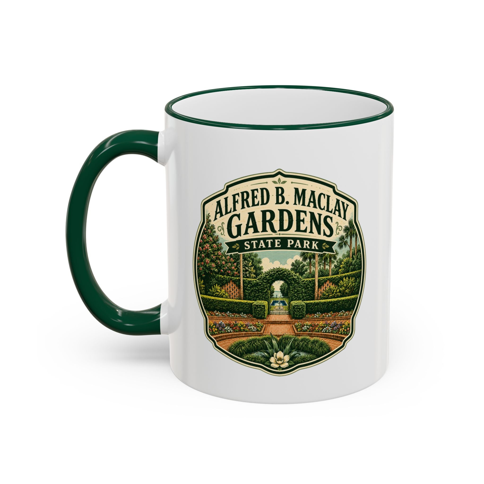 Maclay Gardens Vintage Mug — Accent Rim & Handle 11oz/15oz