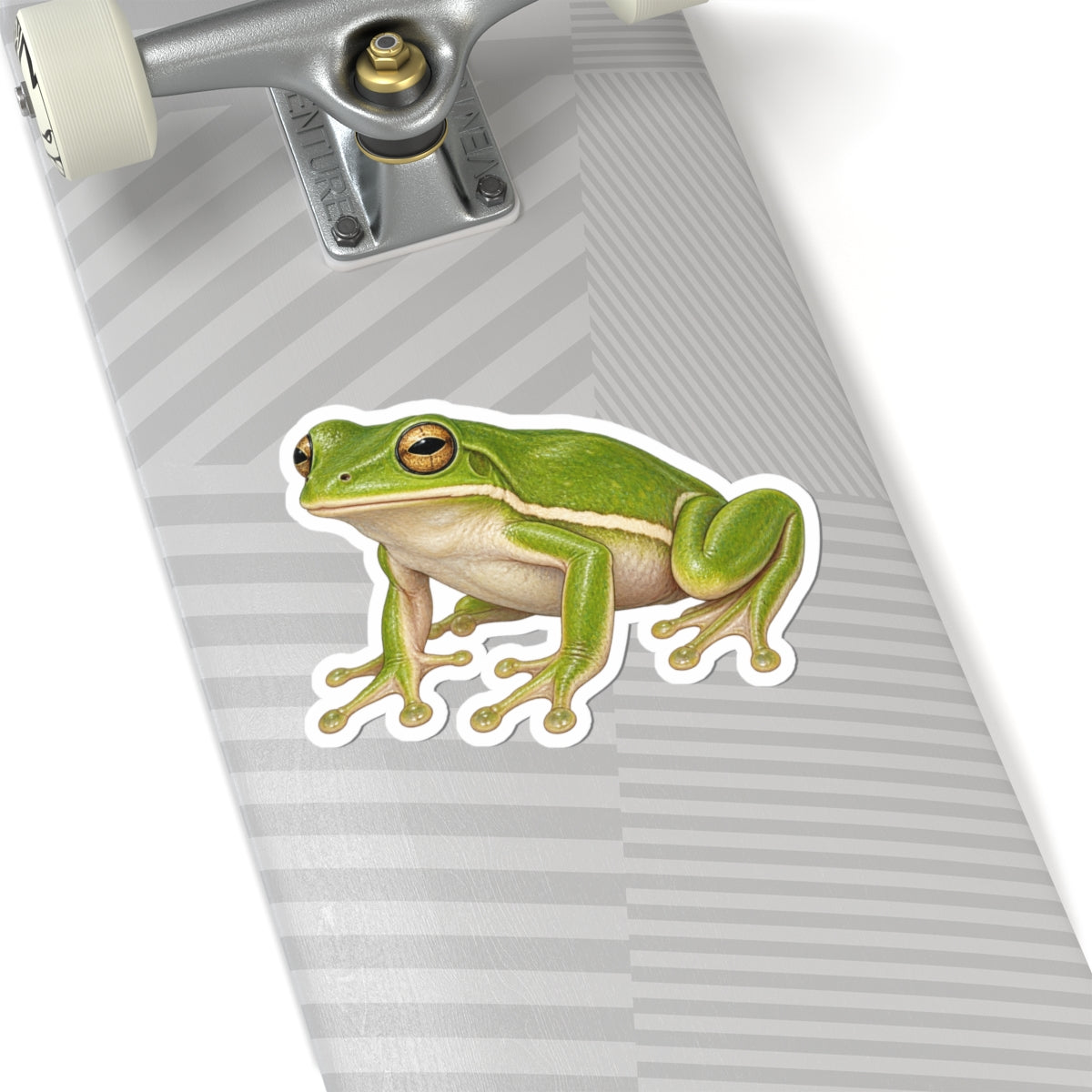 Green Tree Frog Kiss-Cut Sticker — Realistic Frog Vinyl Decal