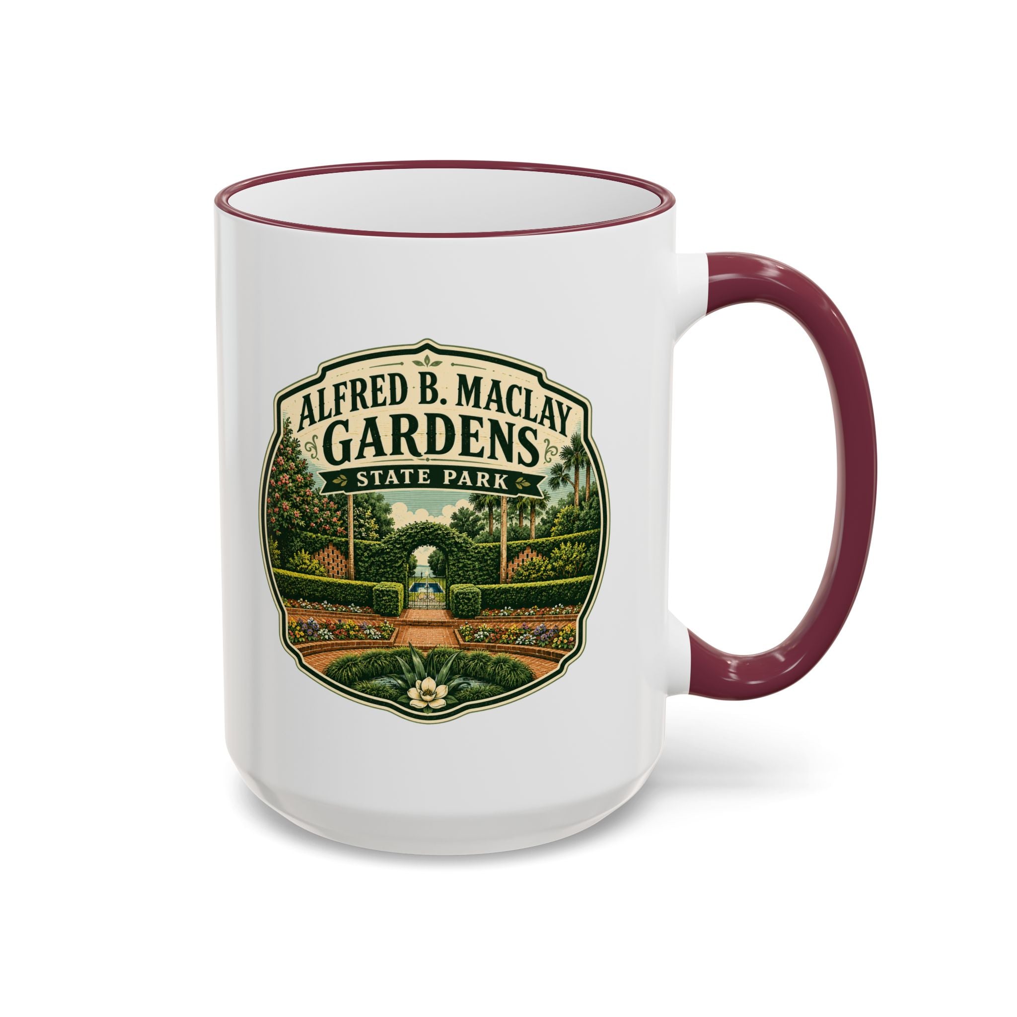 Maclay Gardens Vintage Mug — Accent Rim & Handle 11oz/15oz