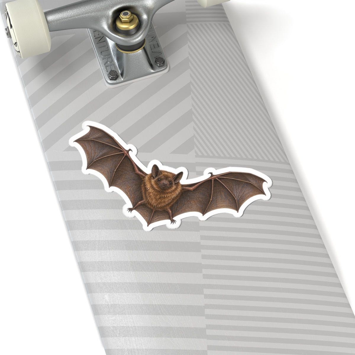 Flying Brown Bat Sticker — Realistic Decal