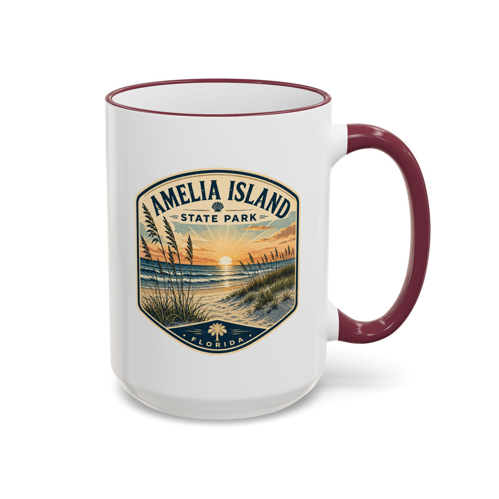 Amelia Island Vintage Mug — Accent Rim & Handle 11oz/15oz