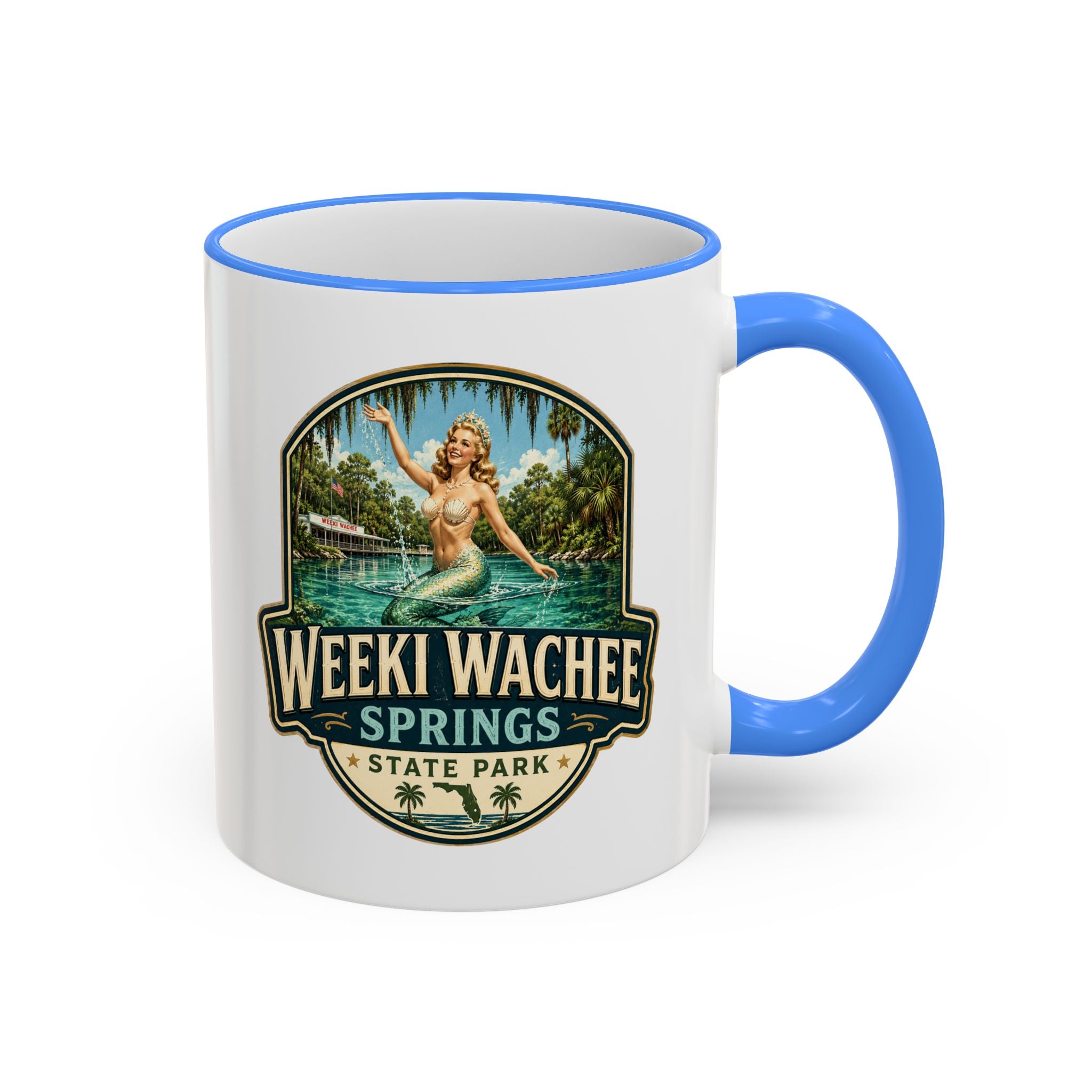 Weeki Wachee Vintage Mug — Accent Rim & Handle 11oz/15oz