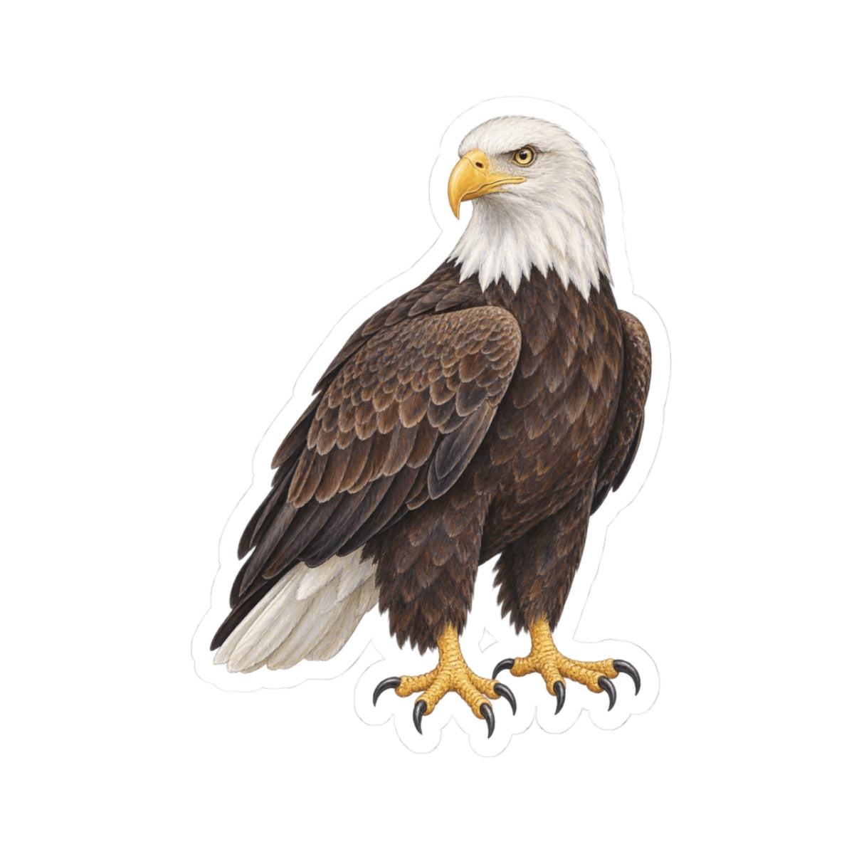 Bald Eagle Kiss-Cut Sticker — Realistic Decal