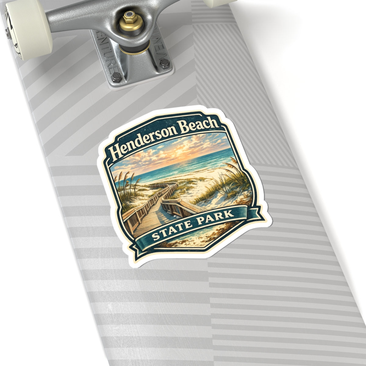 Henderson Beach State Park Sticker — Vintage Coastal Beach Scene Kiss-Cut Sticker