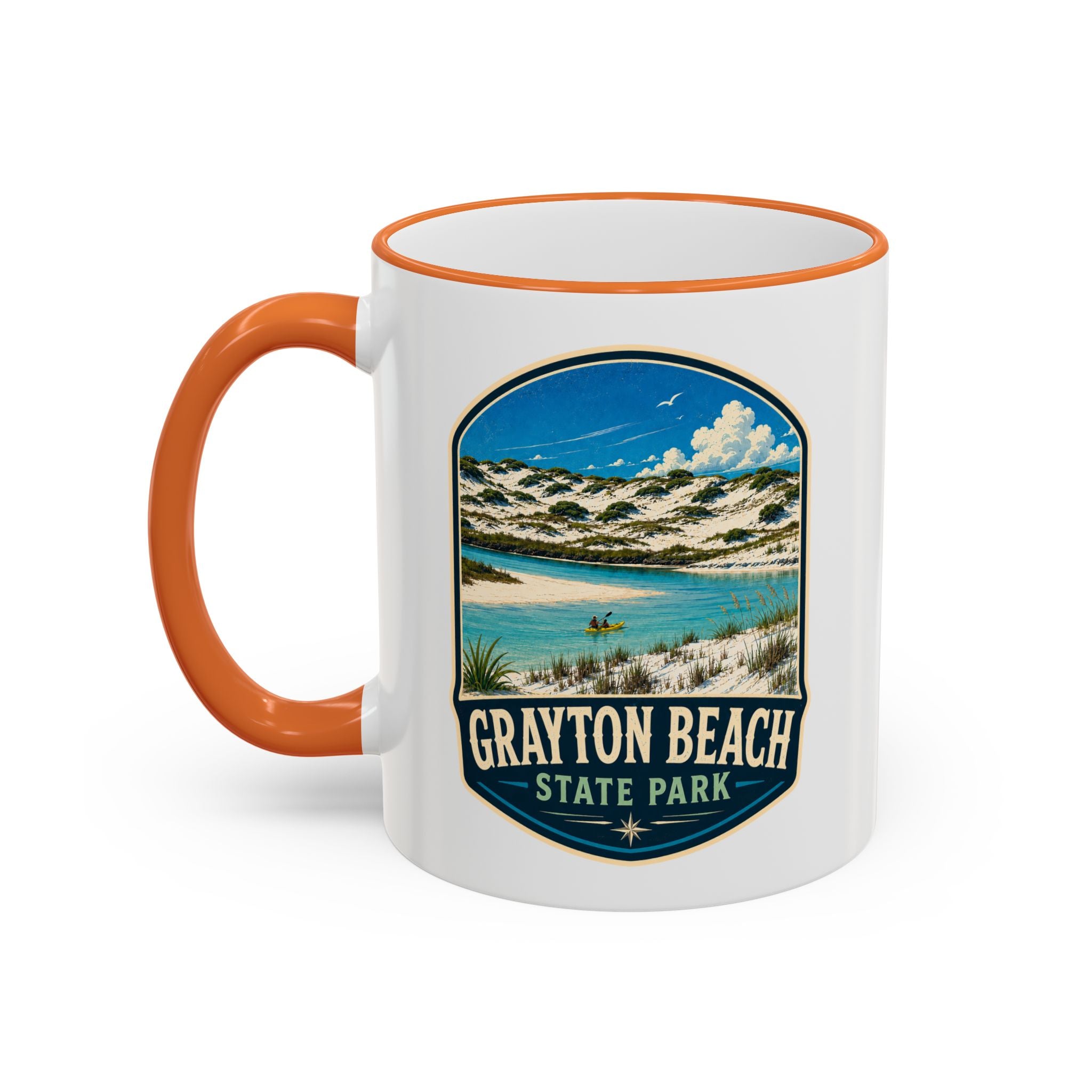 Grayton Beach Vintage Mug — Accent Rim & Handle 11oz/15oz