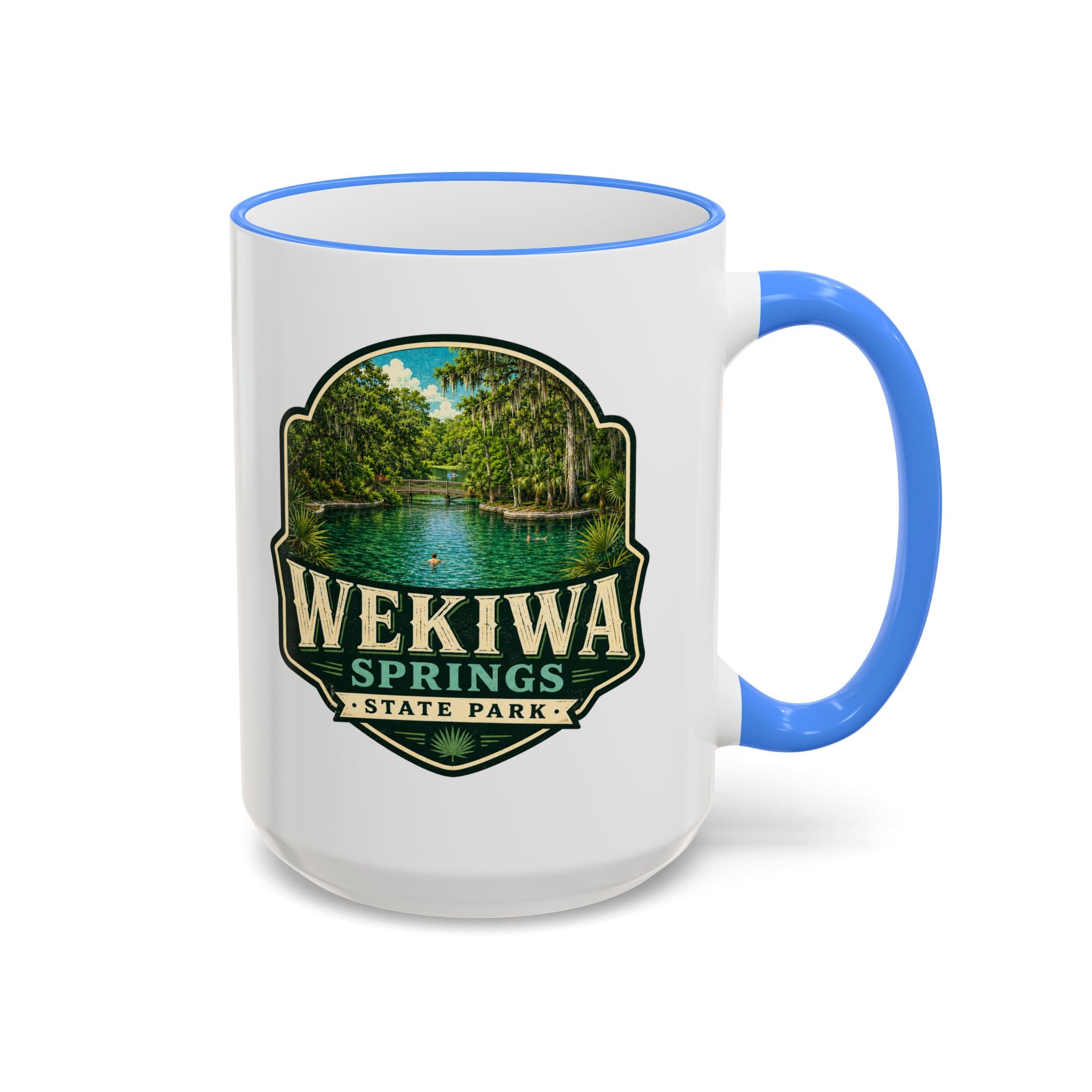 Wekiwa Springs Vintage Mug — Accent Rim & Handle 11oz/15oz