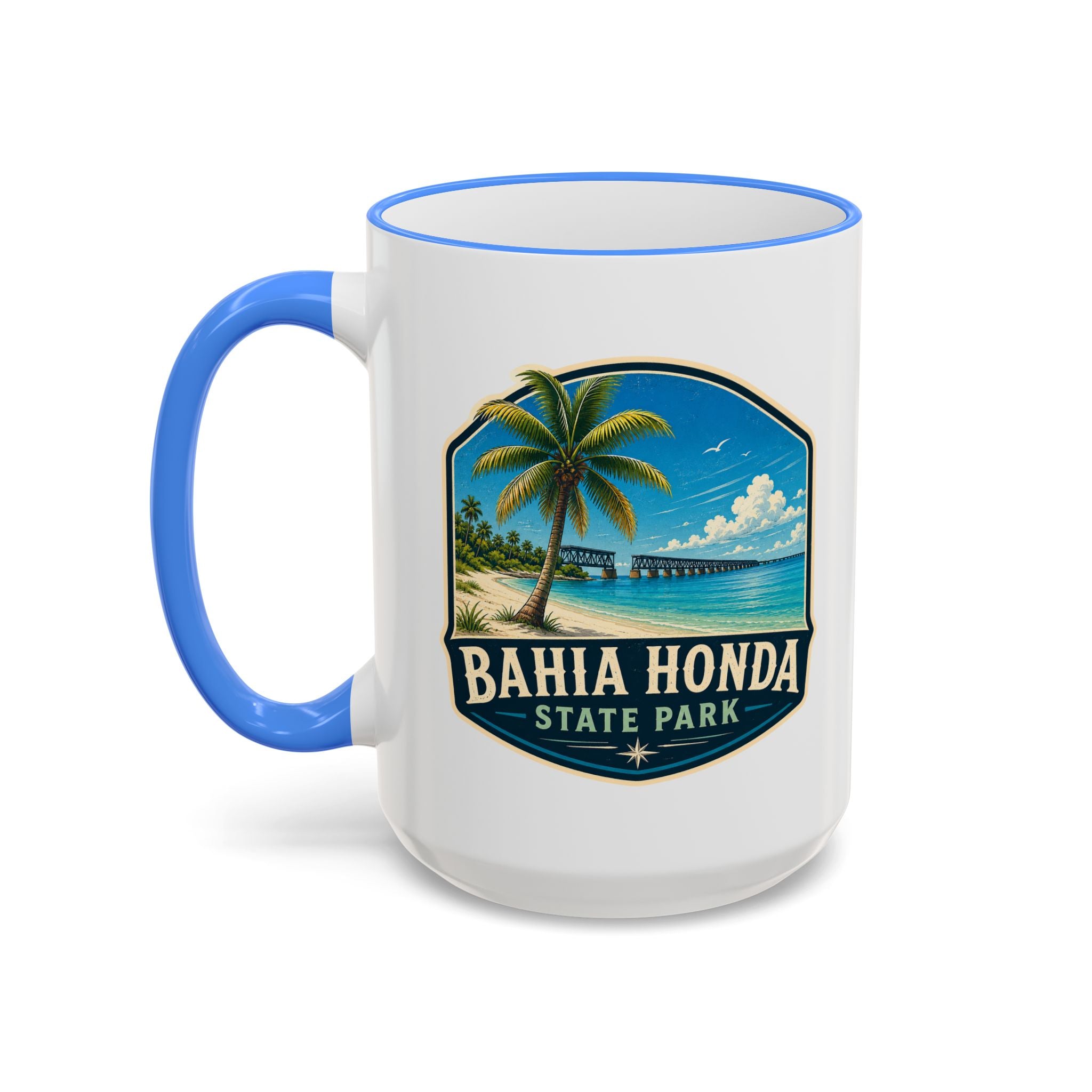 Bahia Honda Vintage Mug — Accent Rim & Handle 11oz/15oz
