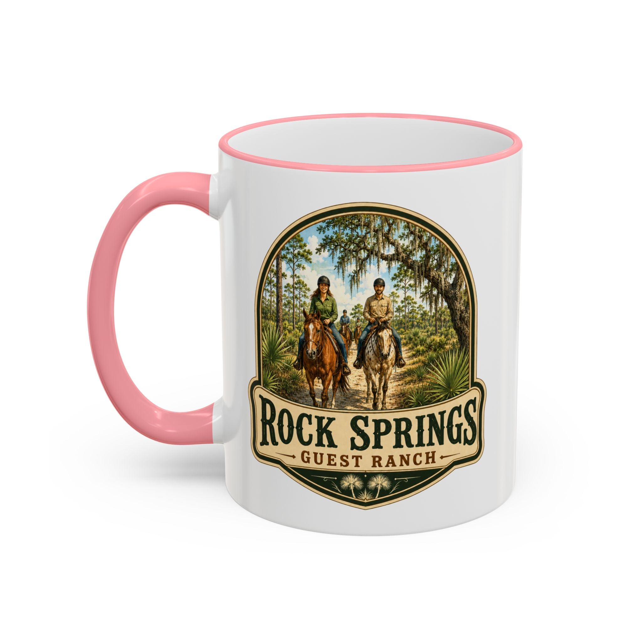 Rock Springs Guest Ranch Vintage Mug — Accent Rim & Handle 11oz/15oz