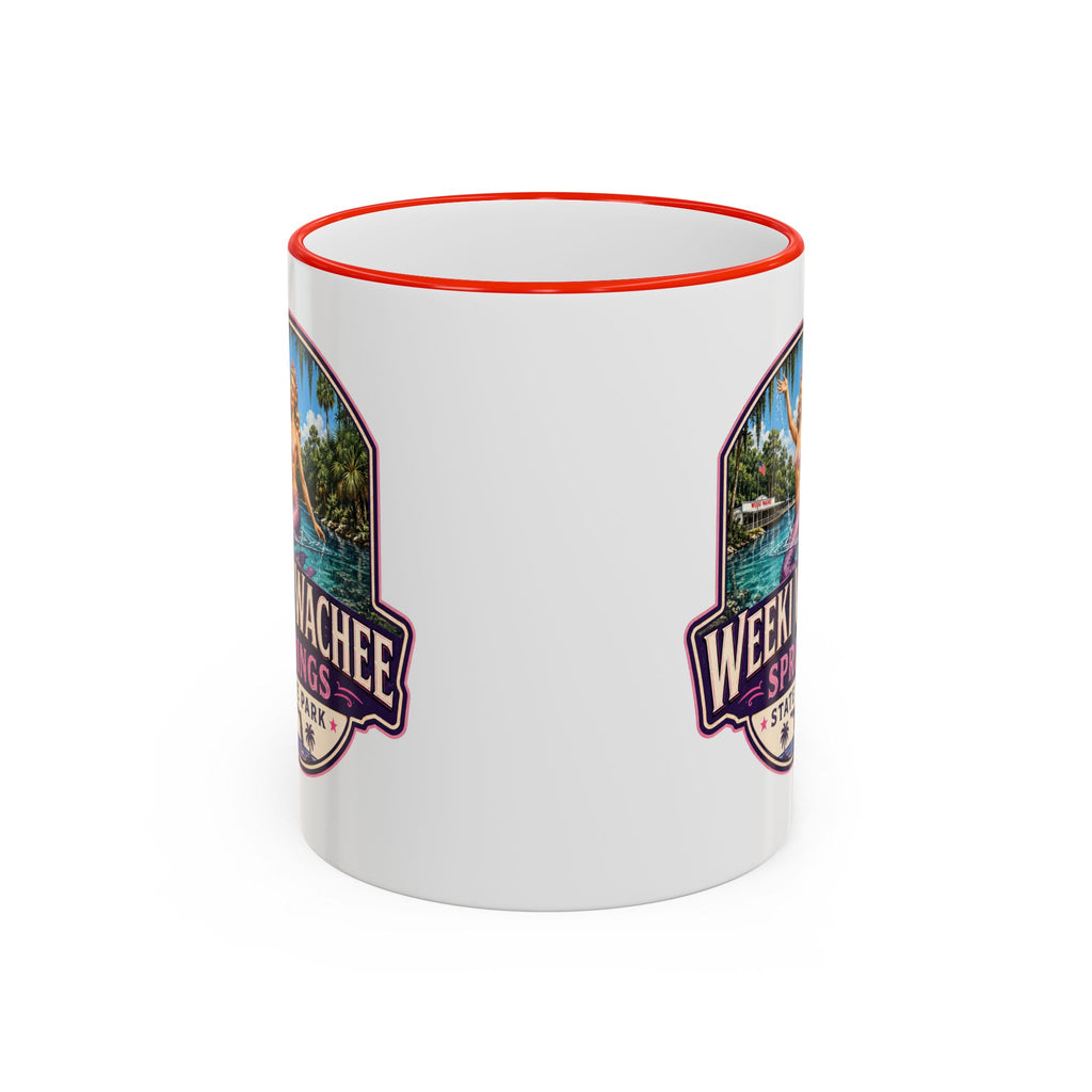 Weeki Wachee Vintage Mug Pink — Accent Rim & Handle 11oz/15oz