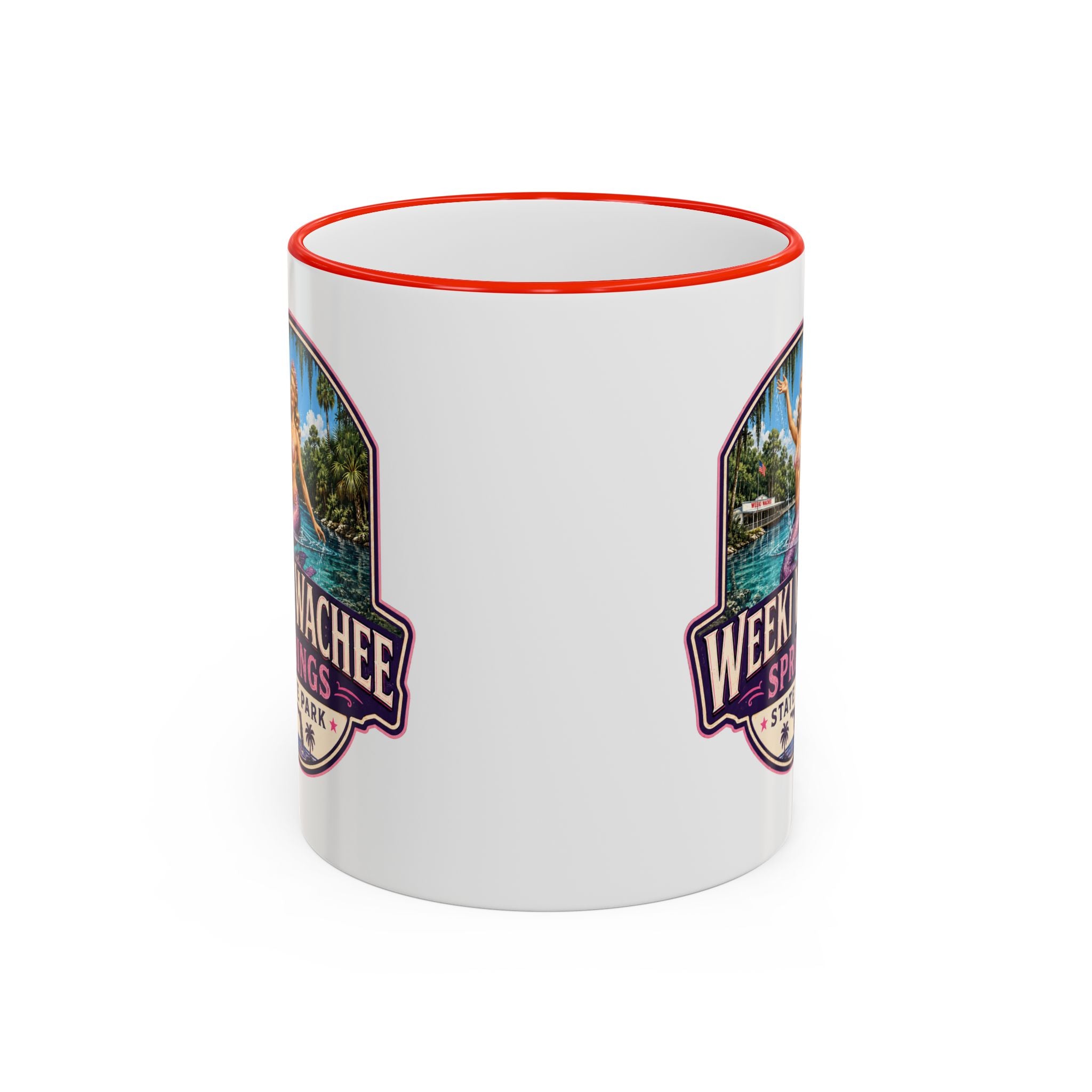 Weeki Wachee Vintage Mug Pink — Accent Rim & Handle 11oz/15oz