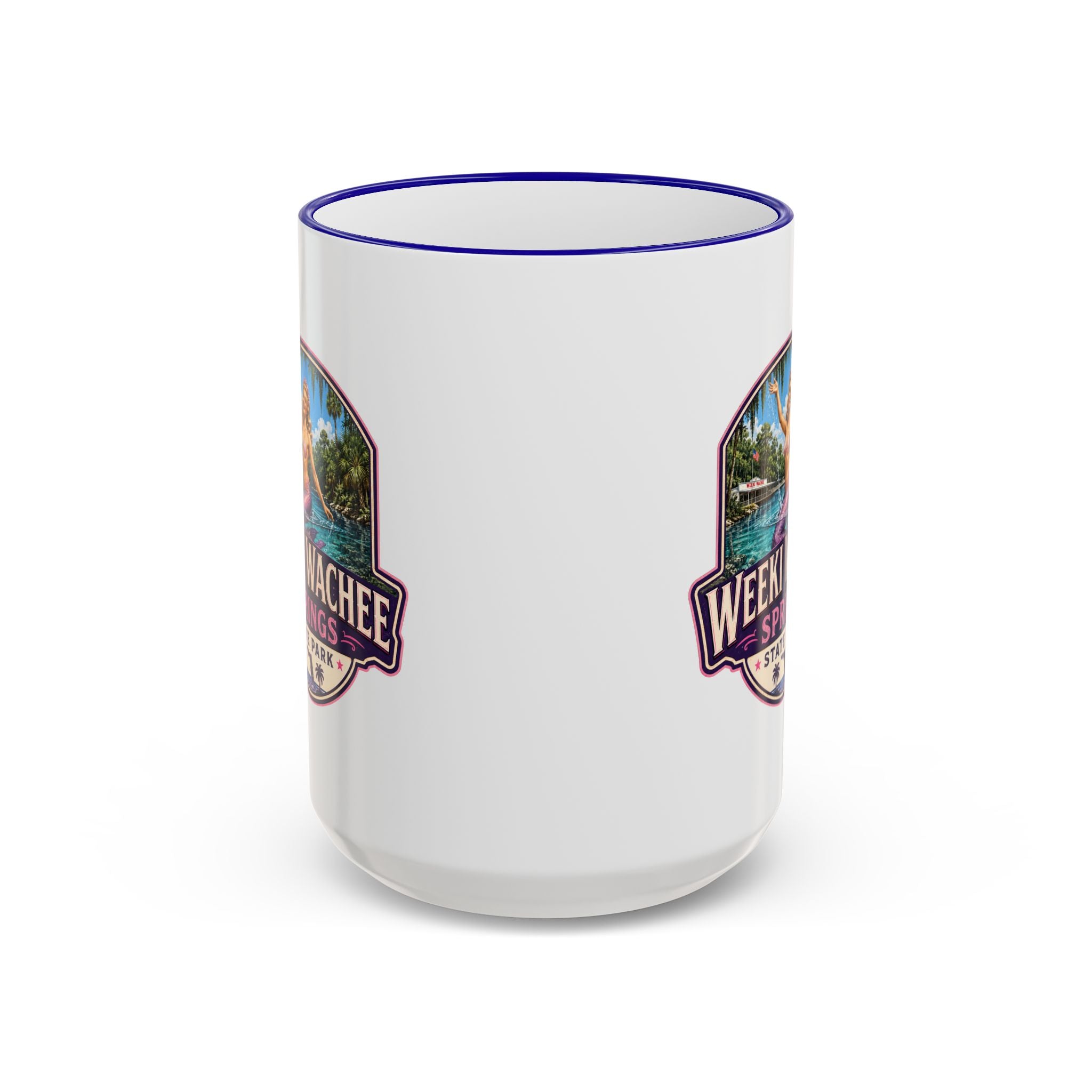 Weeki Wachee Vintage Mug Pink — Accent Rim & Handle 11oz/15oz