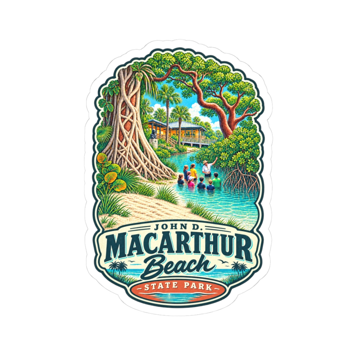 John D. MacArthur Beach State Park Sticker — Scenic Beach Park Kiss-Cut Decal