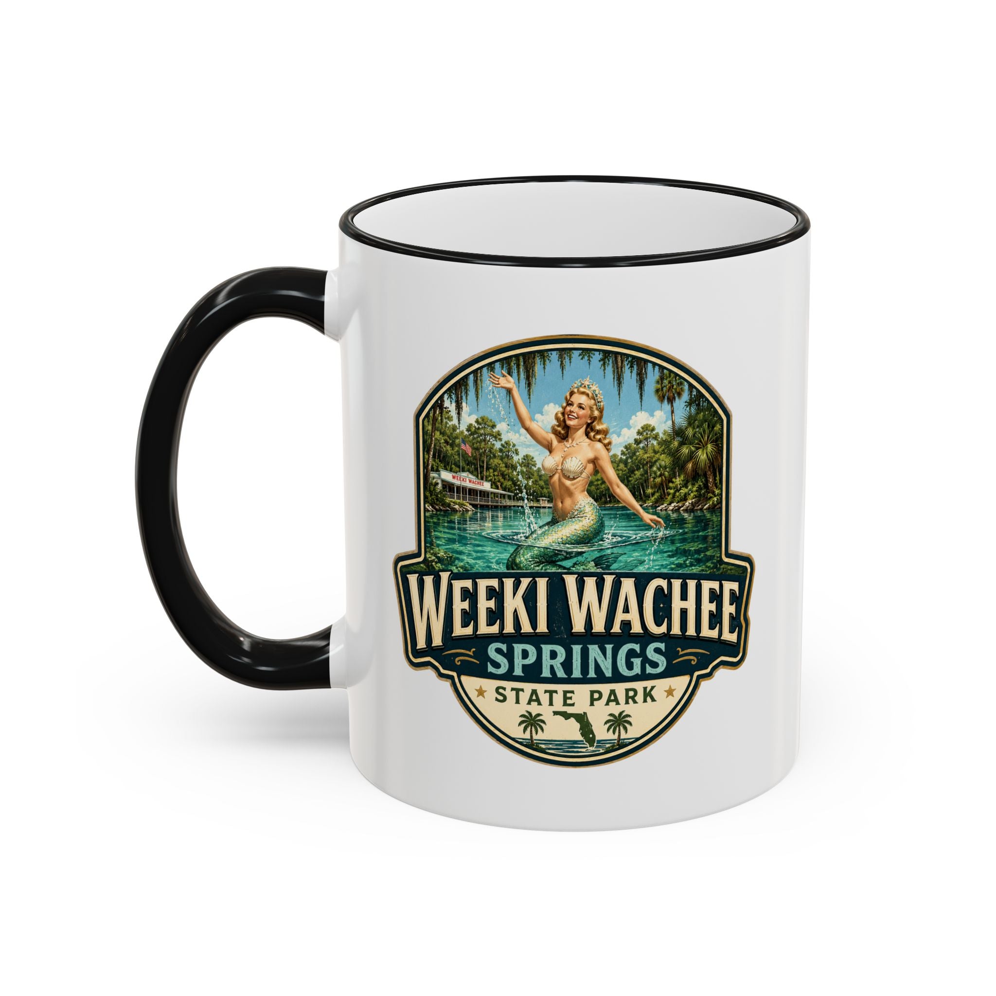 Weeki Wachee Vintage Mug — Accent Rim & Handle 11oz/15oz