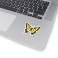 Eastern Tiger Swallowtail Butterfly Sticker — Yellow Kiss-Cut Vinyl Decal for Laptops & Journals