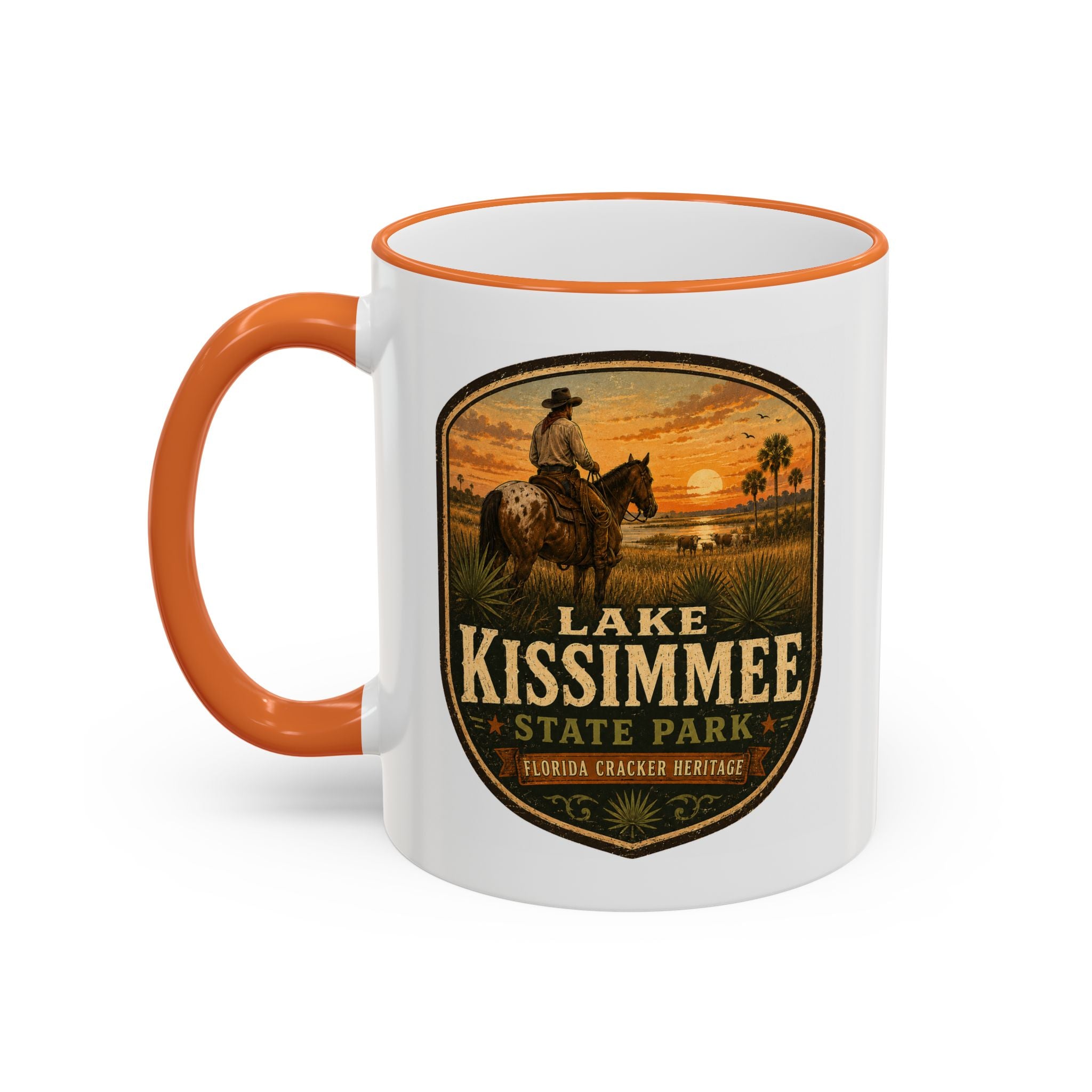 Lake Kissimmee Sunset Mug — Accent Rim & Handle 11oz/15oz