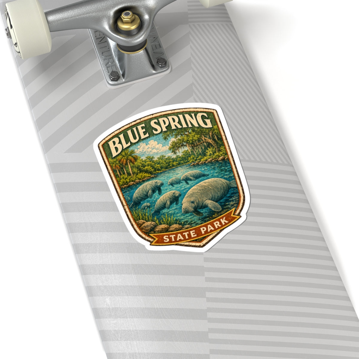 Blue Spring State Park Manatee Sticker — Vintage National Park Decal