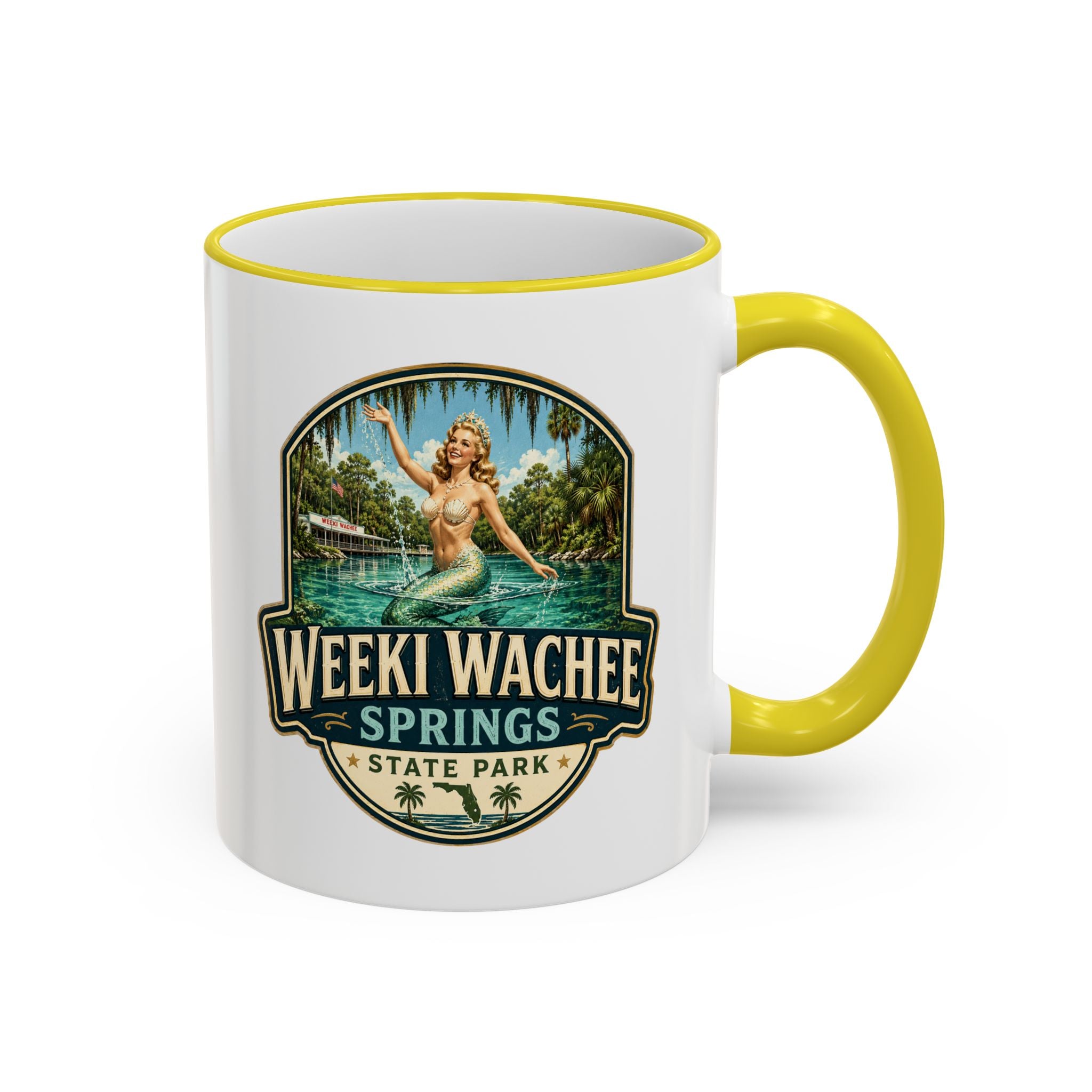 Weeki Wachee Vintage Mug — Accent Rim & Handle 11oz/15oz