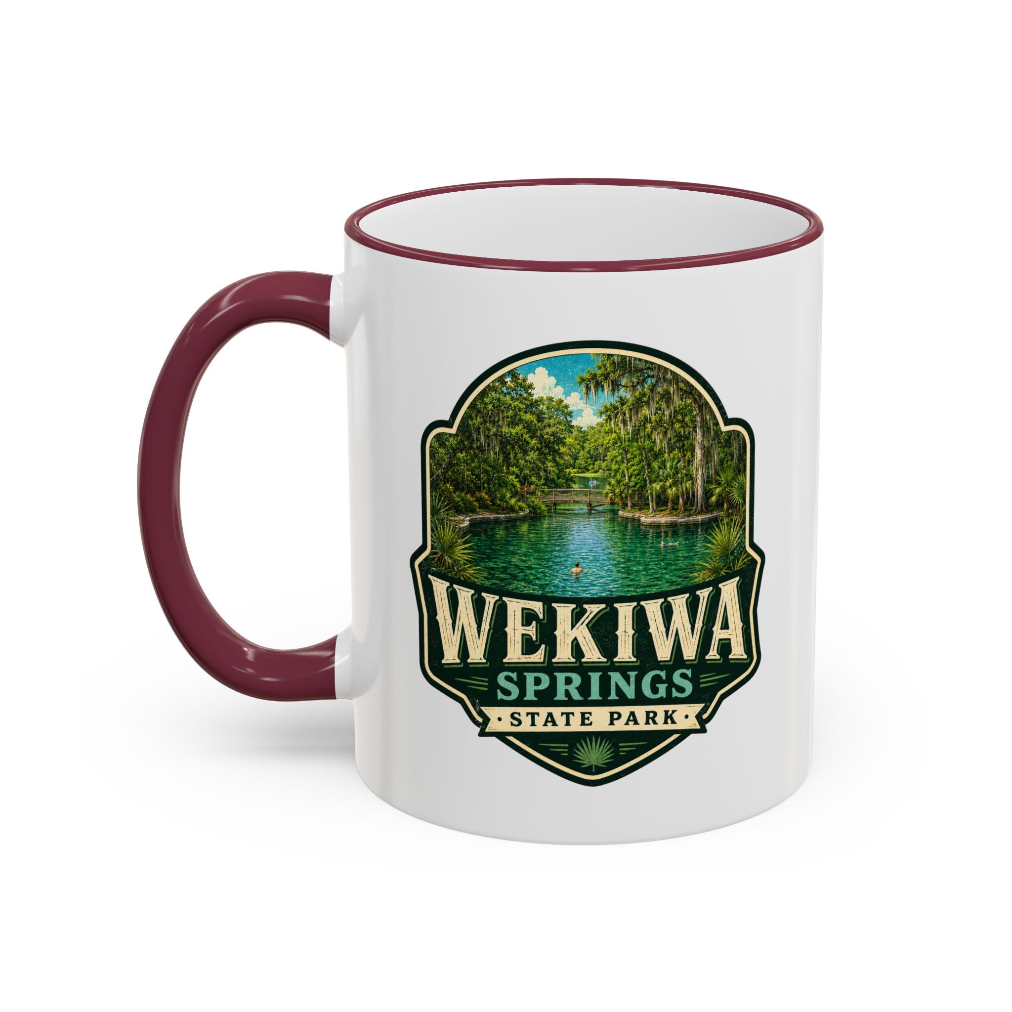Wekiwa Springs Vintage Mug — Accent Rim & Handle 11oz/15oz