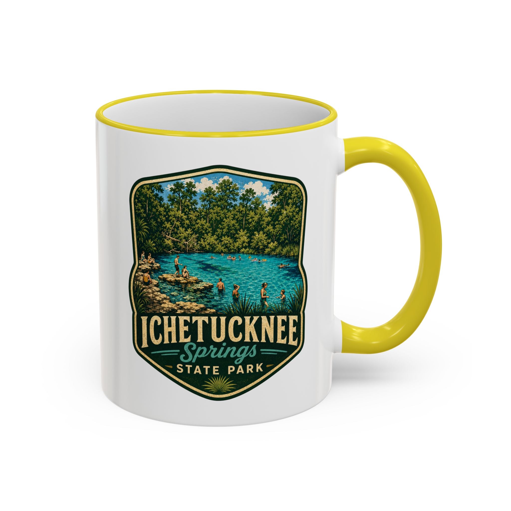 Ichetucknee Springs Vintage Mug — Accent Rim & Handle 11oz/15oz