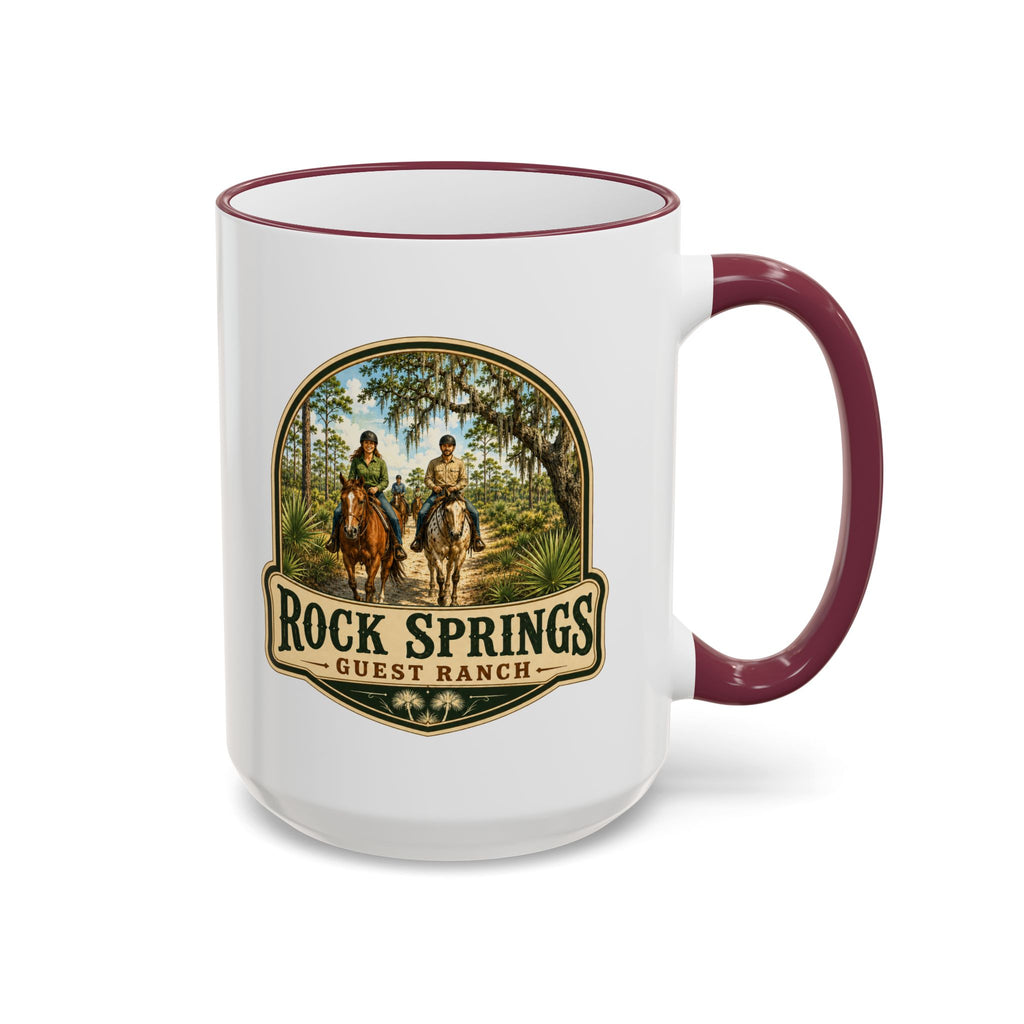 Rock Springs Guest Ranch Vintage Mug — Accent Rim & Handle 11oz/15oz