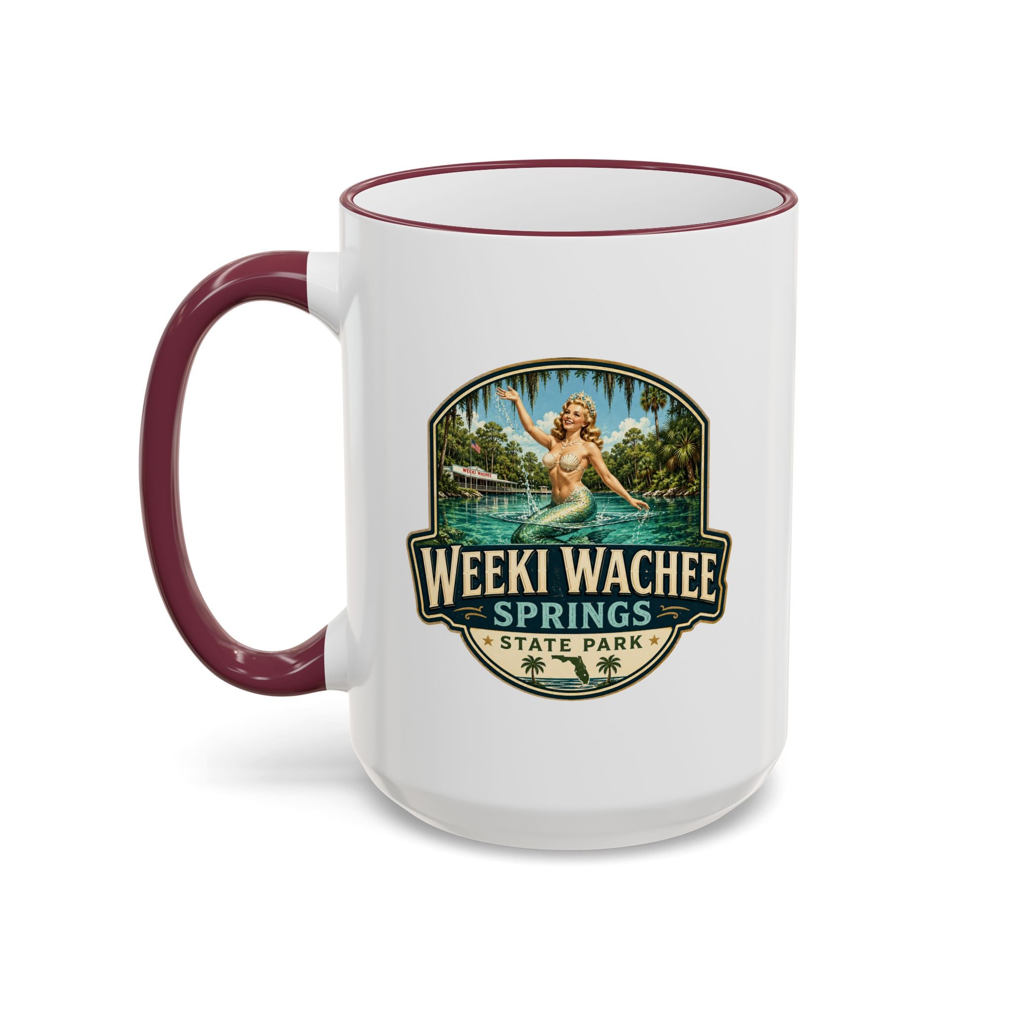 Weeki Wachee Vintage Mug — Accent Rim & Handle 11oz/15oz