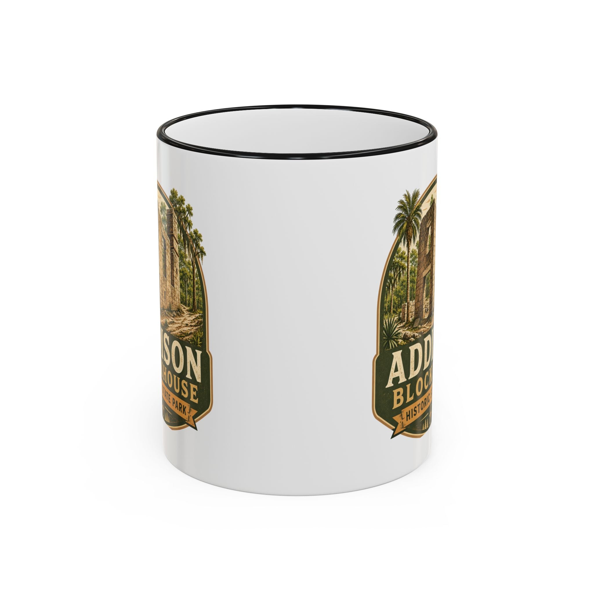 Addison Blockhouse Vintage Mug — Accent Rim & Handle 11oz/15oz