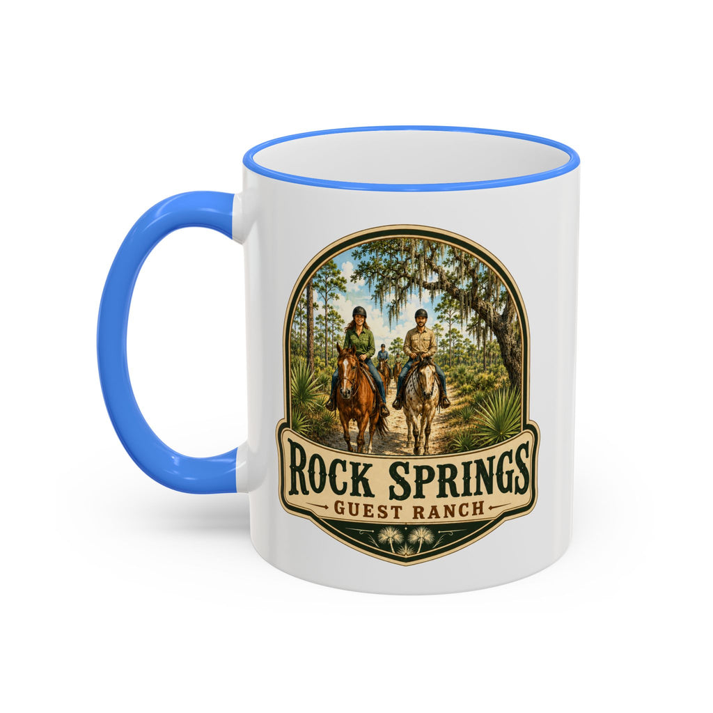 Rock Springs Guest Ranch Vintage Mug — Accent Rim & Handle 11oz/15oz