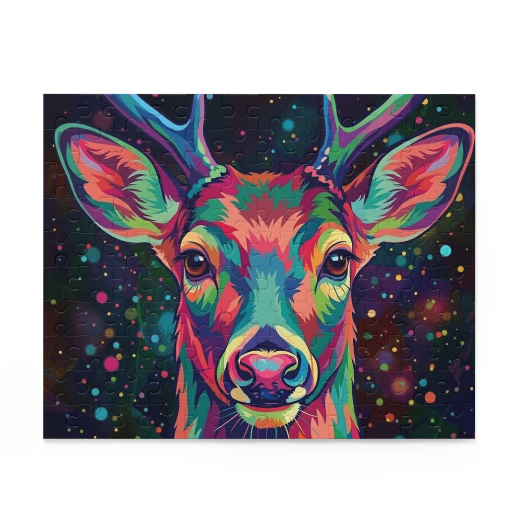 Rainbow White-Tailed Deer Jigsaw Puzzle (120/252/500 pcs)