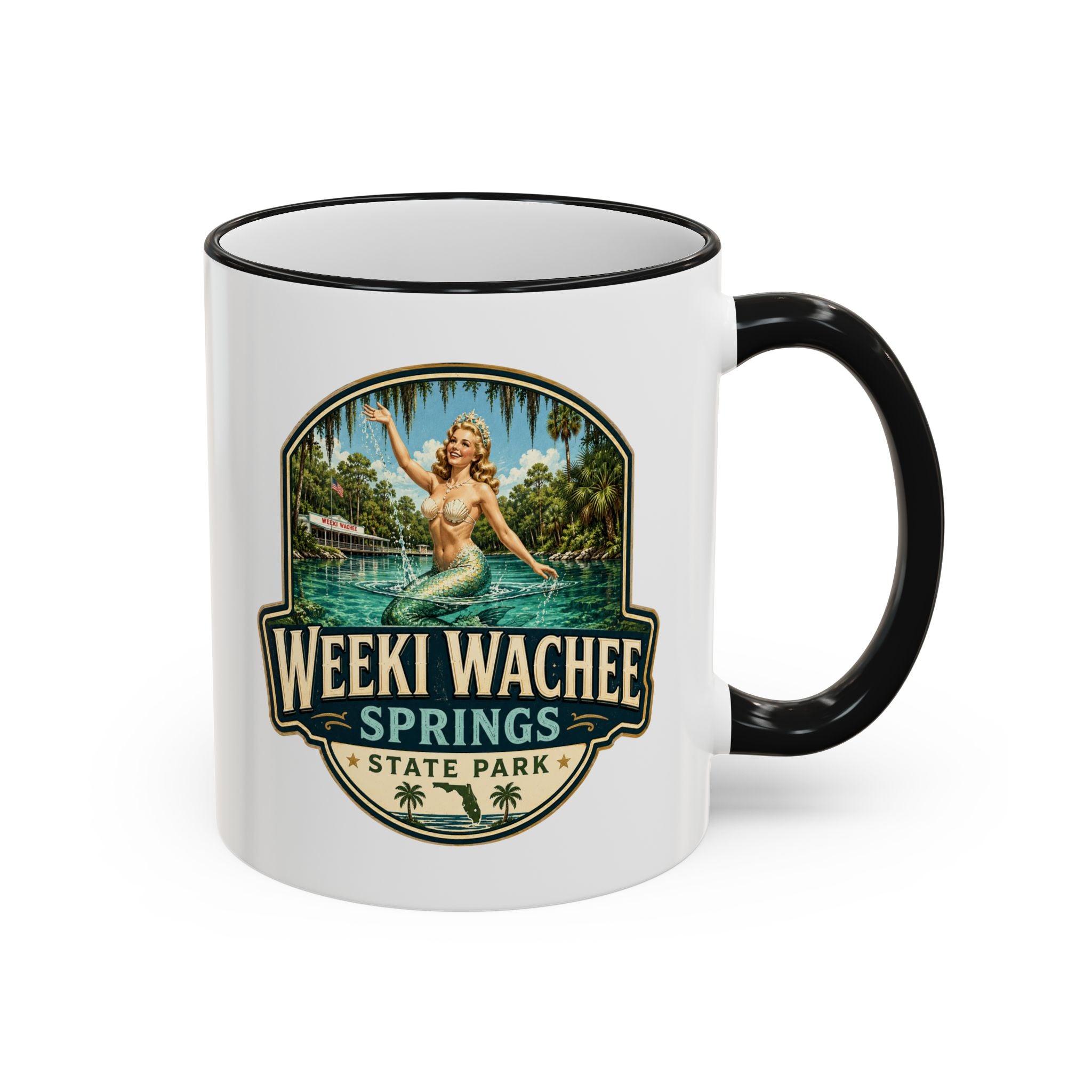 Weeki Wachee Vintage Mug — Accent Rim & Handle 11oz/15oz