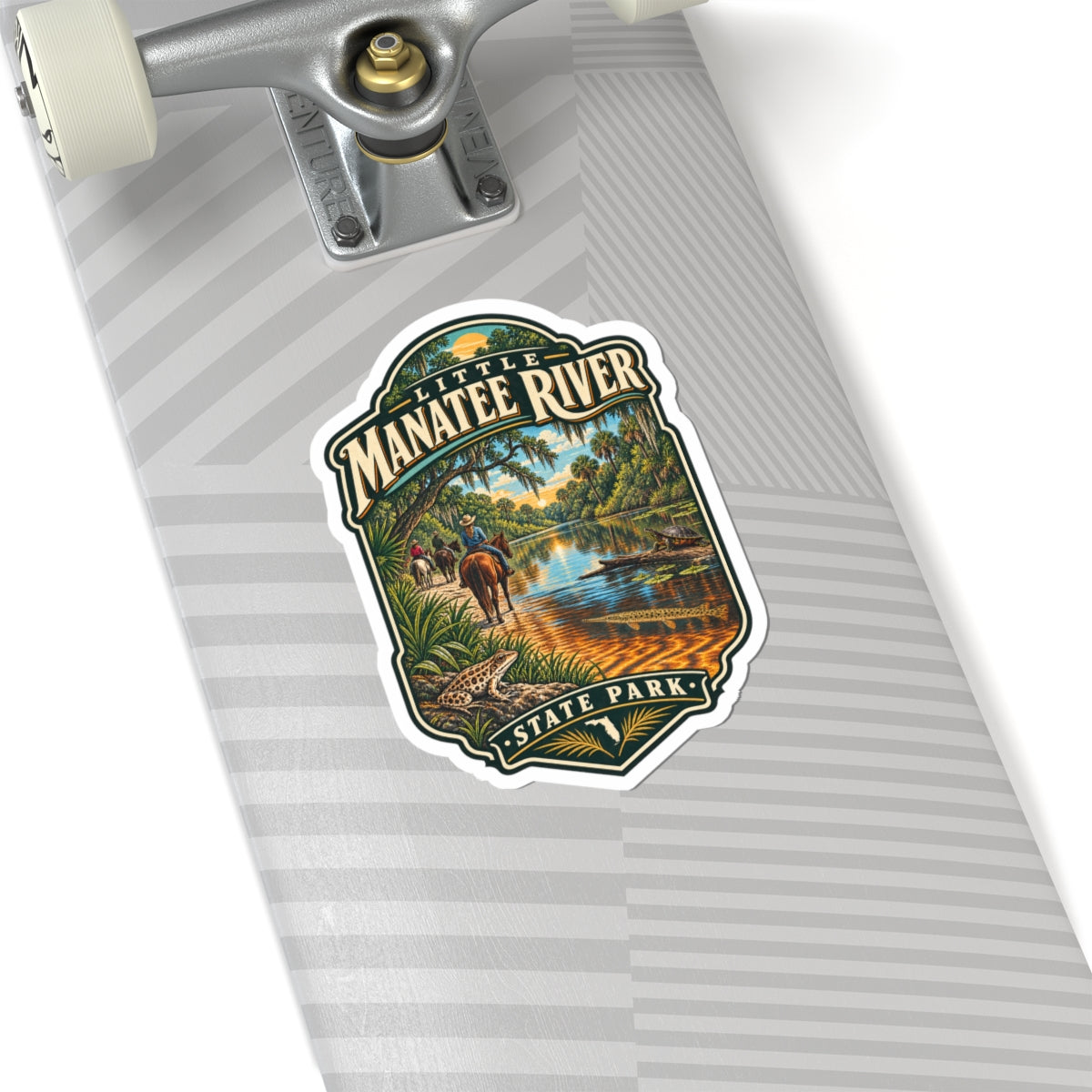 Little Manatee River State Park Scenic Sticker — Vintage River Landscape Kiss-Cut Decal
