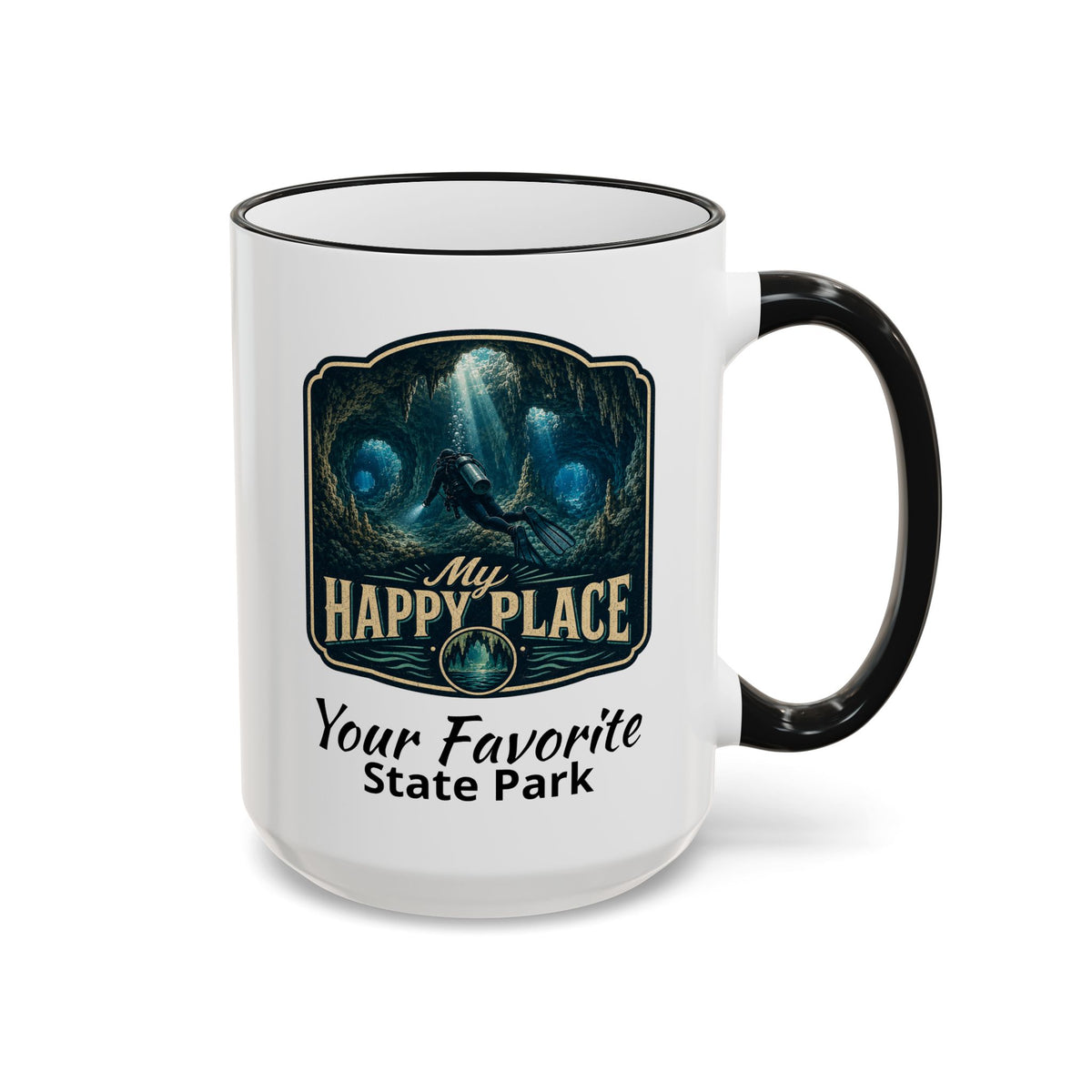 CUSTOMIZABLE Scuba Cave Accent Rim & Handle 11oz/15oz