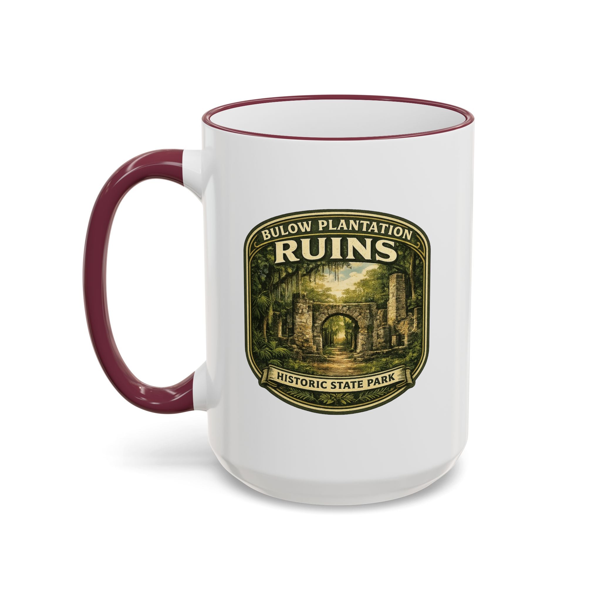 Bulow Ruins Vintage Mug — Accent Rim & Handle 11oz/15oz