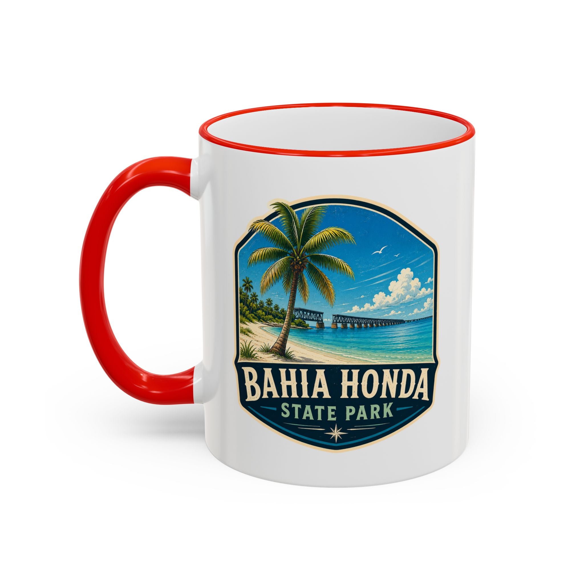 Bahia Honda Vintage Mug — Accent Rim & Handle 11oz/15oz