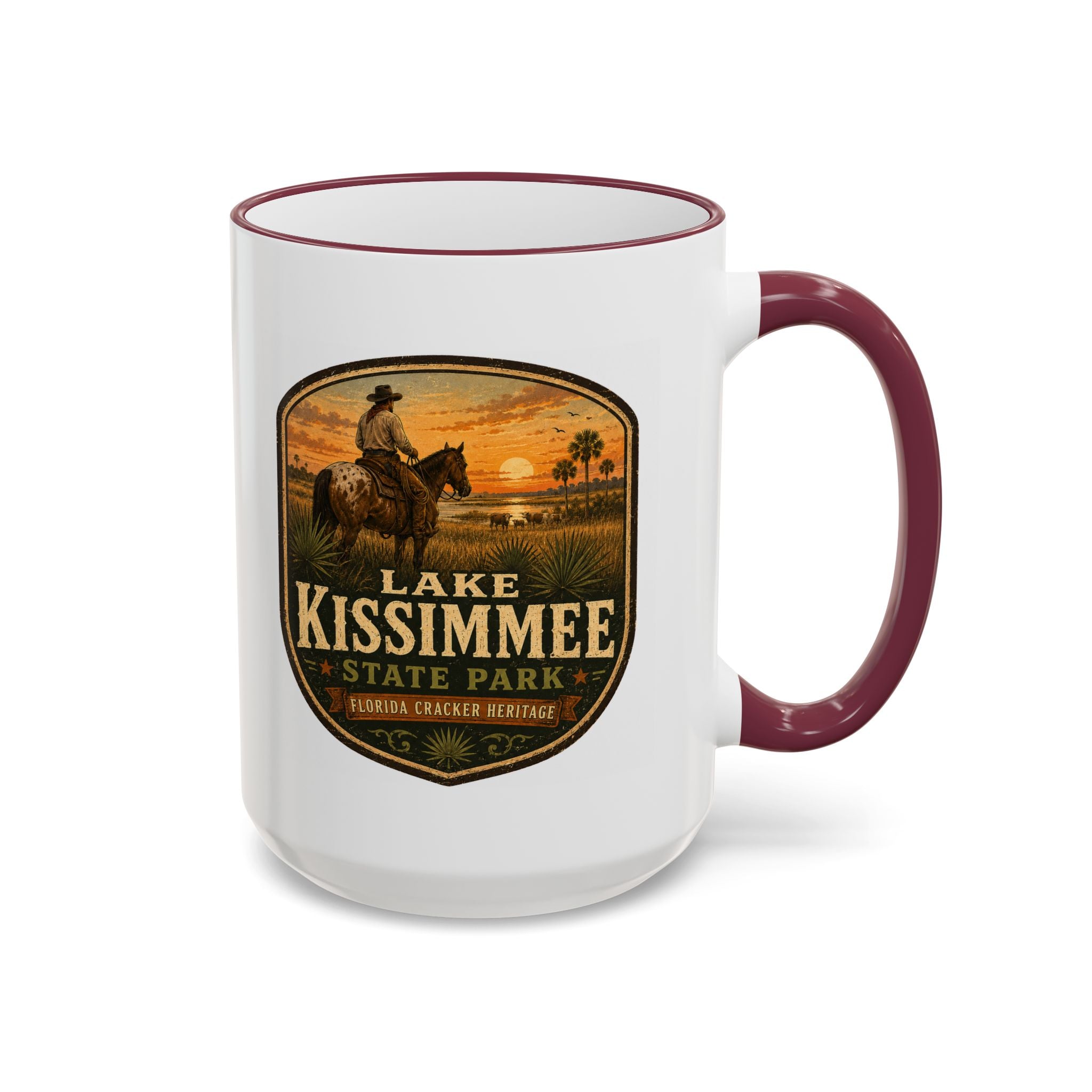 Lake Kissimmee Sunset Mug — Accent Rim & Handle 11oz/15oz