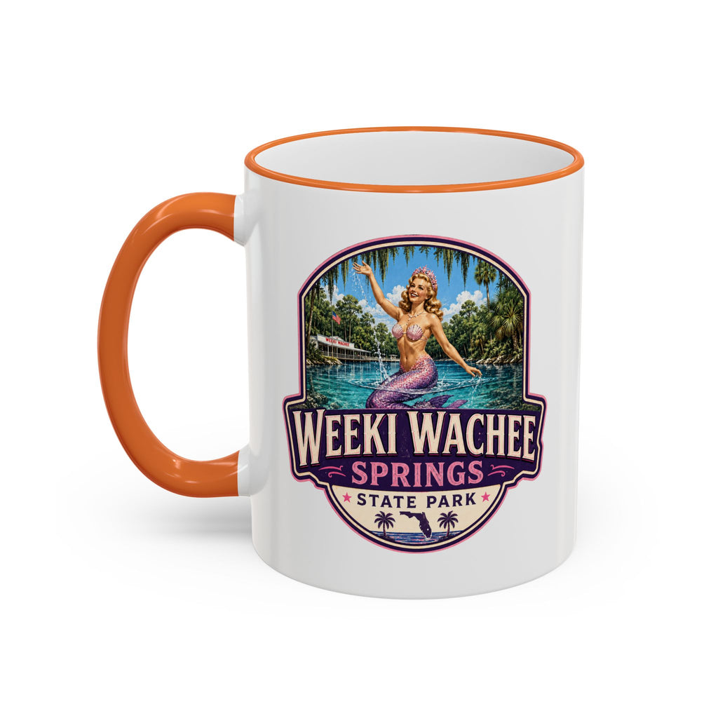 Weeki Wachee Vintage Mug Pink — Accent Rim & Handle 11oz/15oz