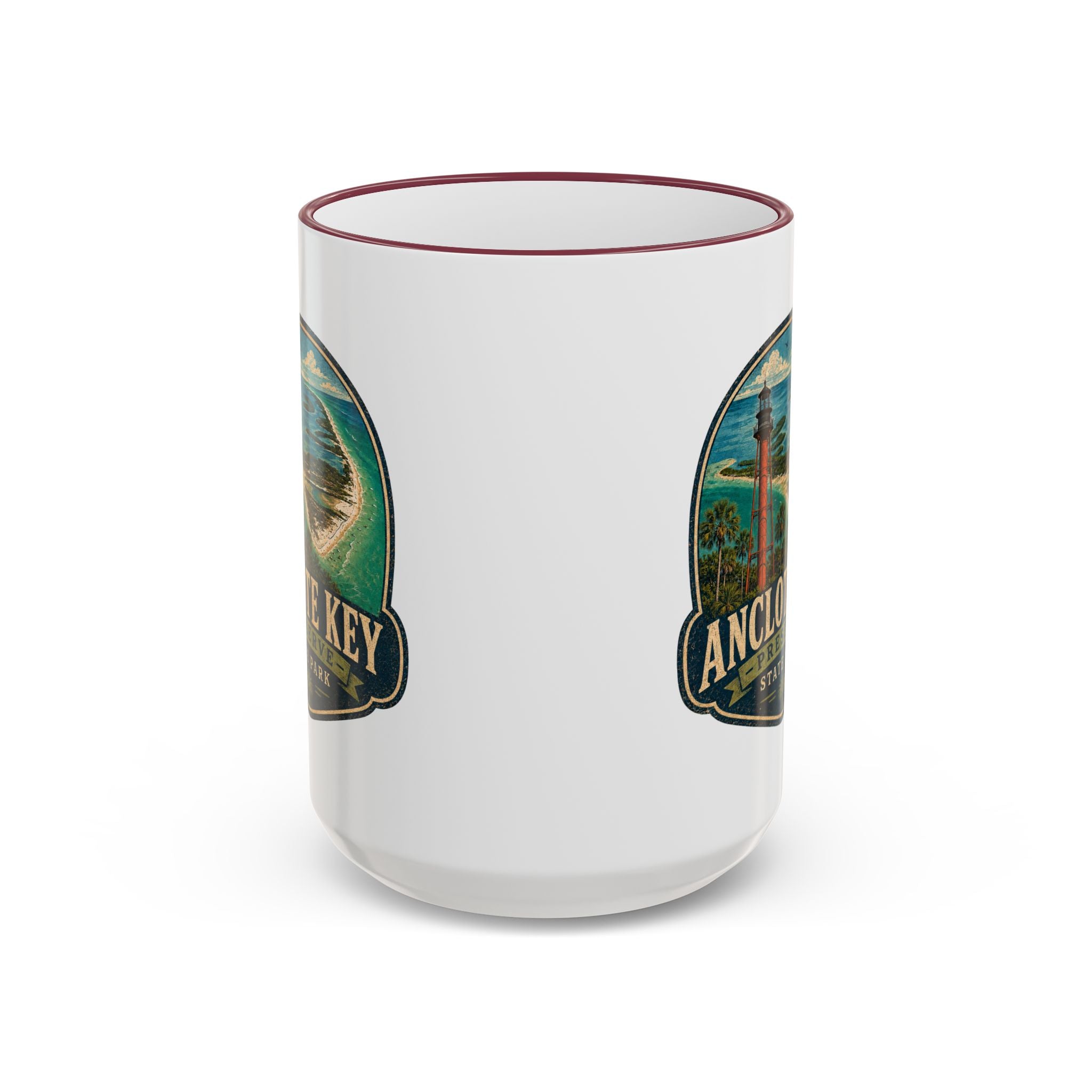 Anclote Key Vintage Mug — Accent Rim & Handle 11oz/15oz