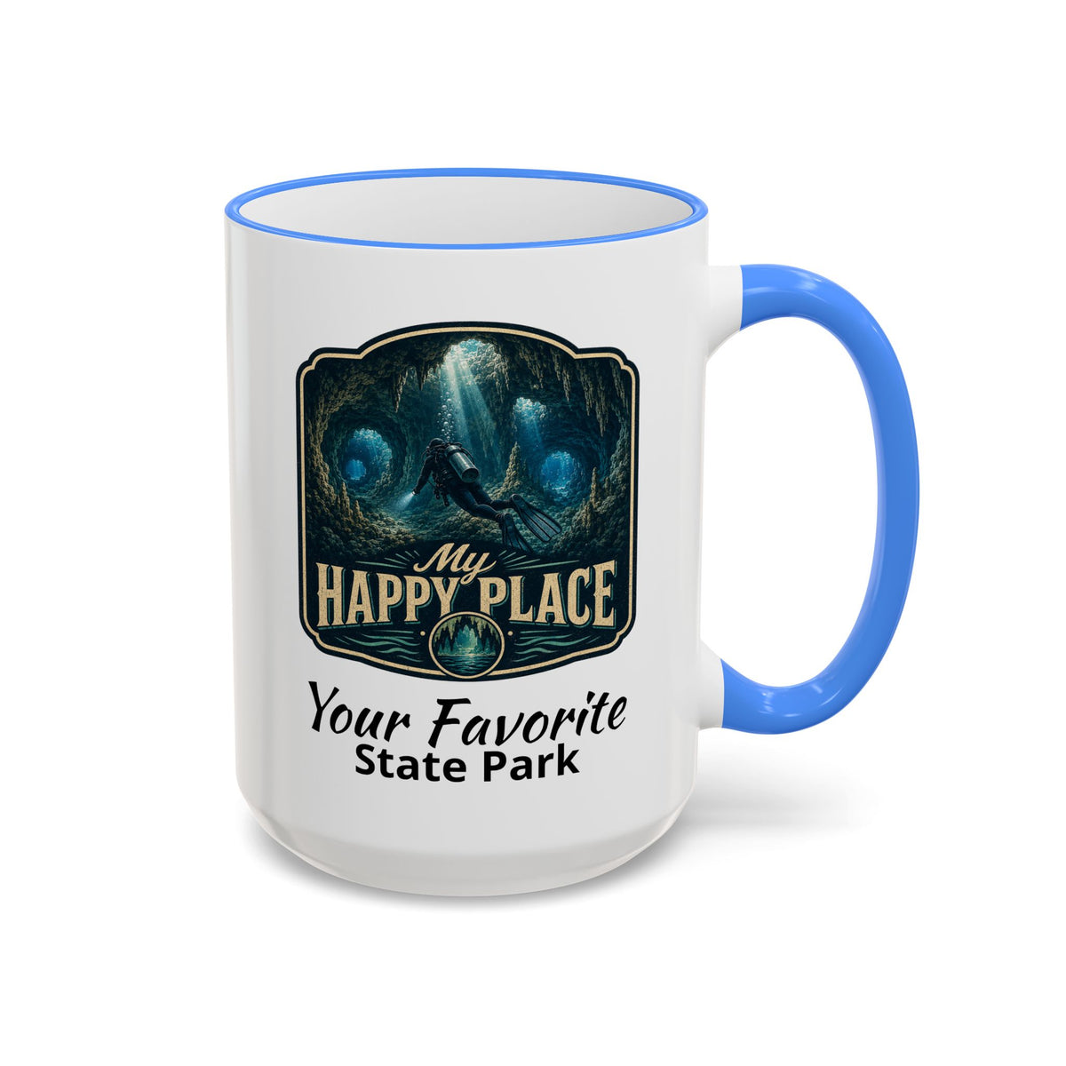 CUSTOMIZABLE Scuba Cave Accent Rim & Handle 11oz/15oz