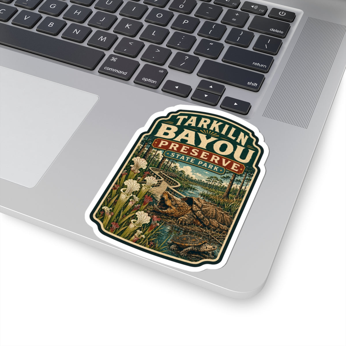 Tarkiln Bayou Preserve Sticker — Vintage State Park Alligator Bayou Kiss-Cut Sticker