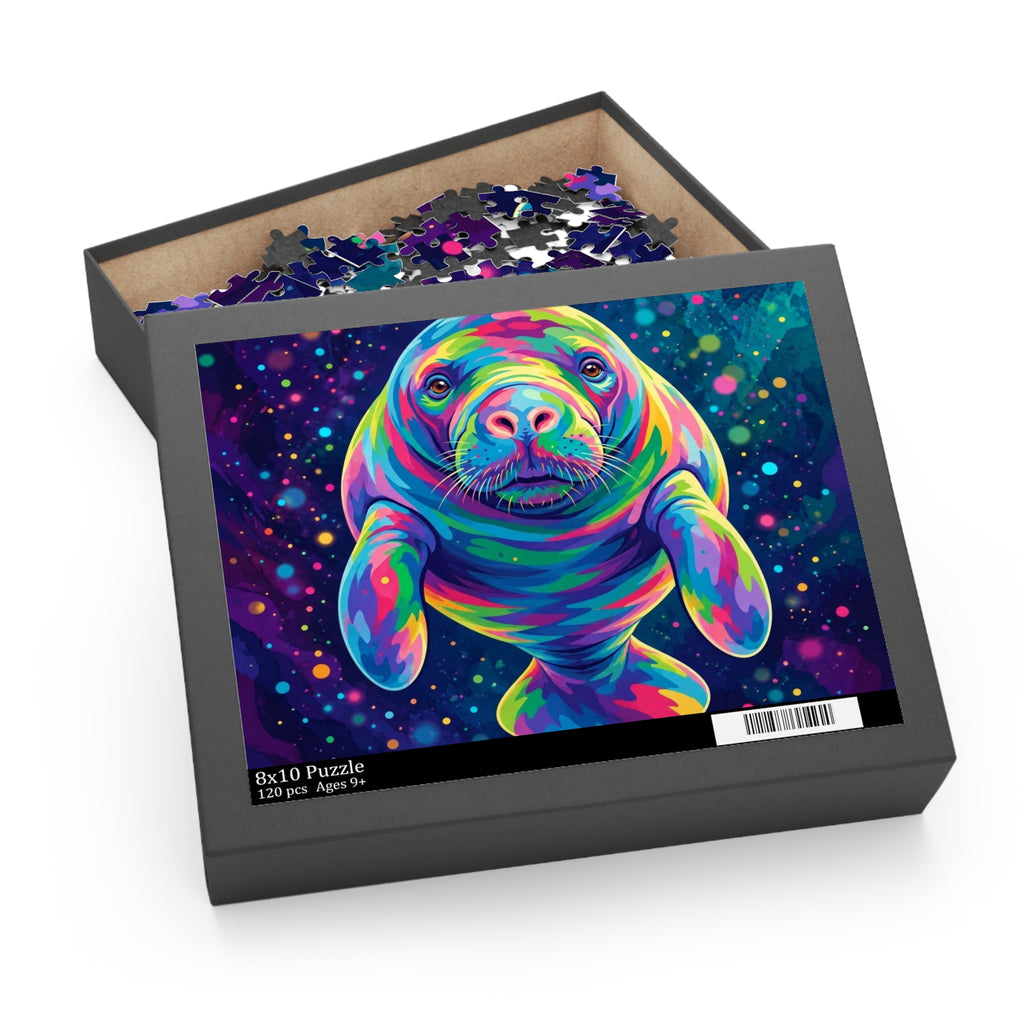 Rainbow Manatee Jigsaw Puzzle (120/252/500 pcs)