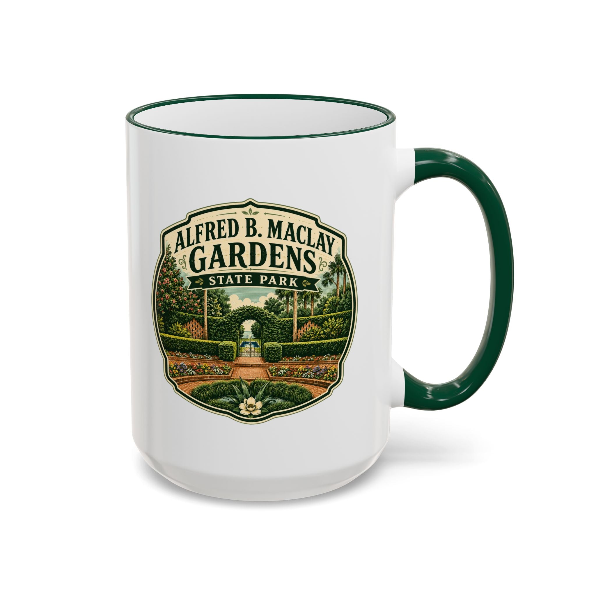 Maclay Gardens Vintage Mug — Accent Rim & Handle 11oz/15oz