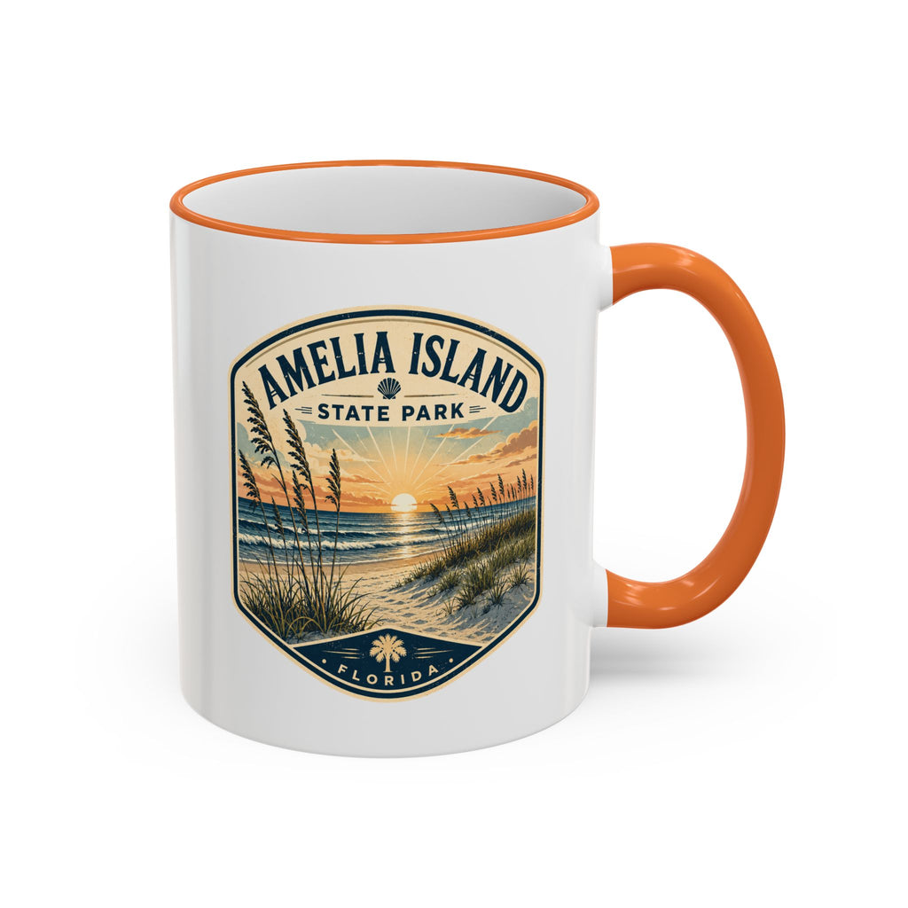 Amelia Island Vintage Mug — Accent Rim & Handle 11oz/15oz